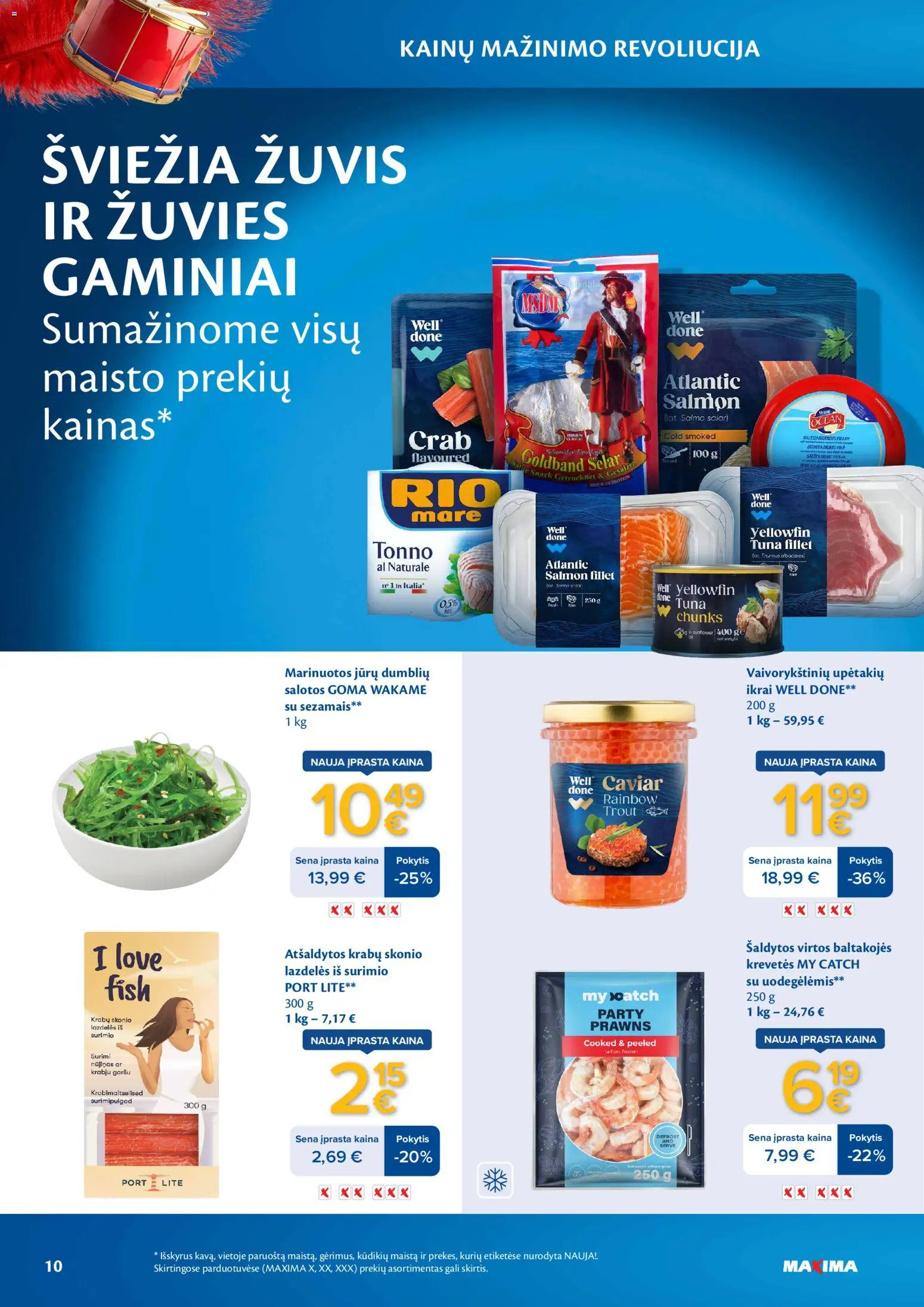MAXIMA akcijos nuo 03.03.2026 | Puslapis: 10 | Prekių: Salotos, Žuvis, Ikrai
