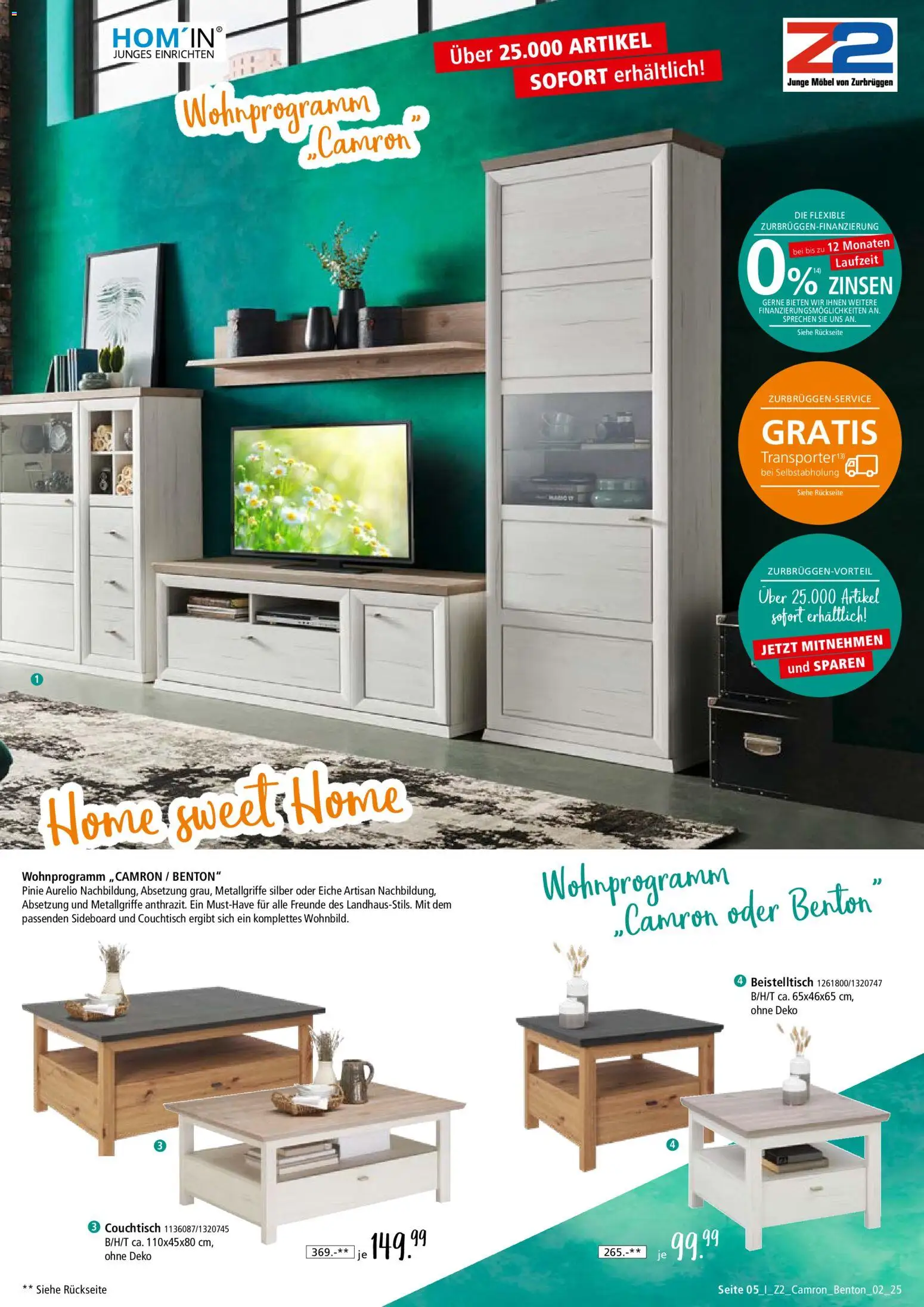 Zurbrüggen Z2 - Camron & Benton – gültig ab 07.01.2026 | Seite: 5 | Produkte: Sideboard, Beistelltisch, Couchtisch