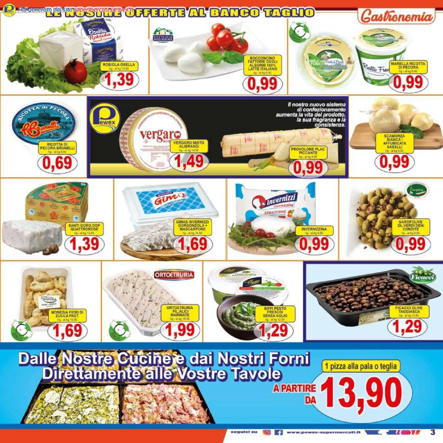 Volantino Pewex del 16.01.2026 | Pagina: 3 | Prodotti: Provolone, Cucine, Aglio, Robiola