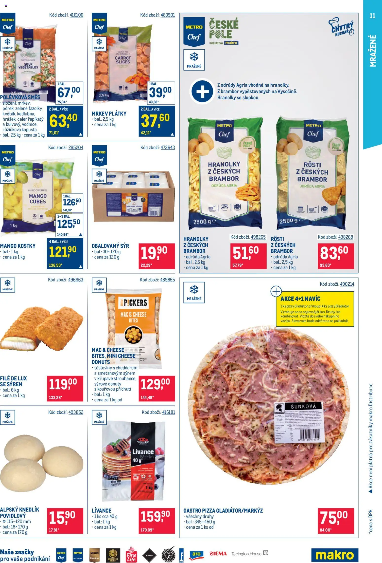 Makro leták - Gastronomie od 11.02.2026 | Strana: 11 | Produkty: Mango, Růžičková kapusta, Pizza, File