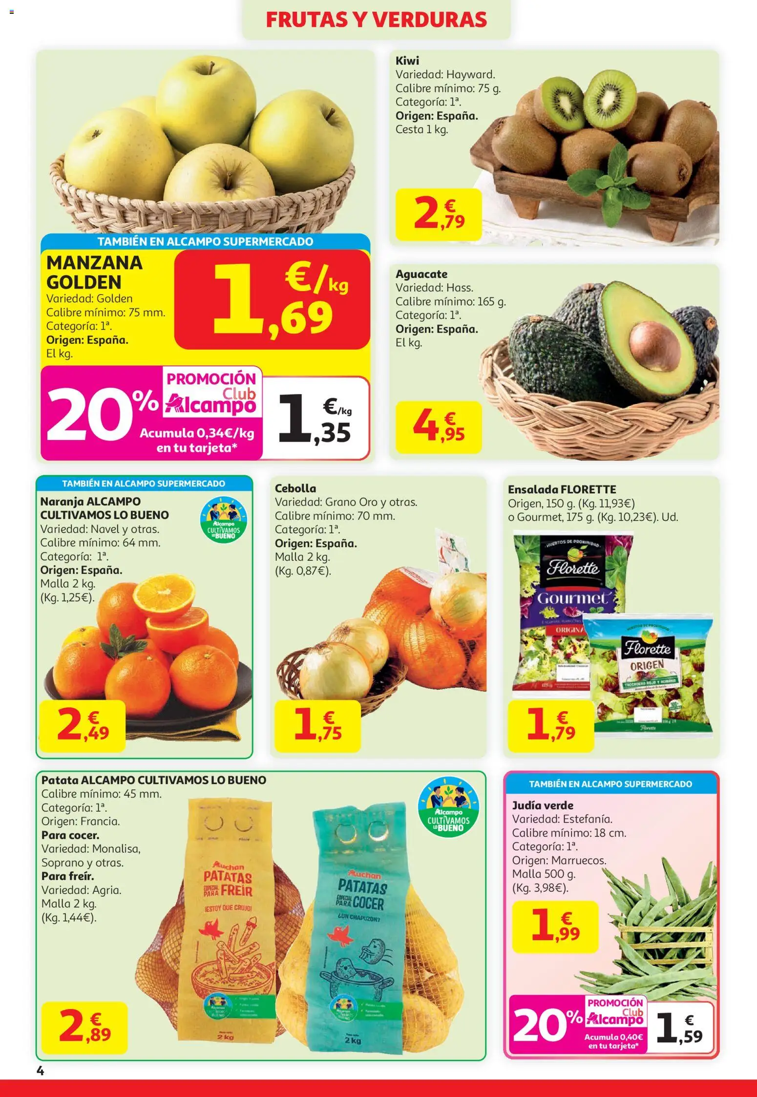 Alcampo - HG Unido Madrid │ válido desde el 15.01.2026 | Página: 4 | Productos: Kiwi, Manzana, Ensalada, Παγωμένο τσάι