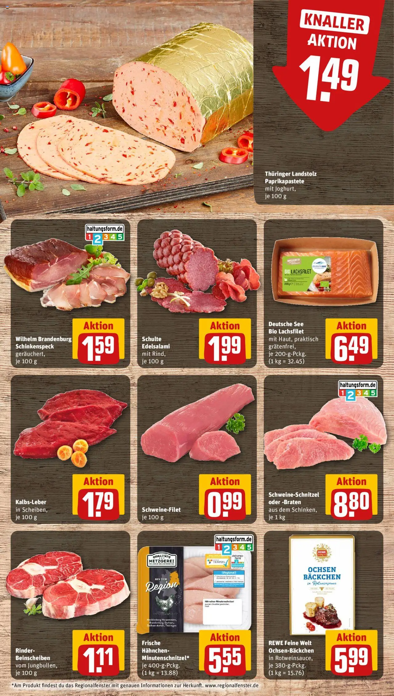 Rewe Prospekt 	 – gültig ab 20.10.2025 | Seite: 10 | Produkte: Hahnchen, Kalbsleber, Schweinefilet, Steak
