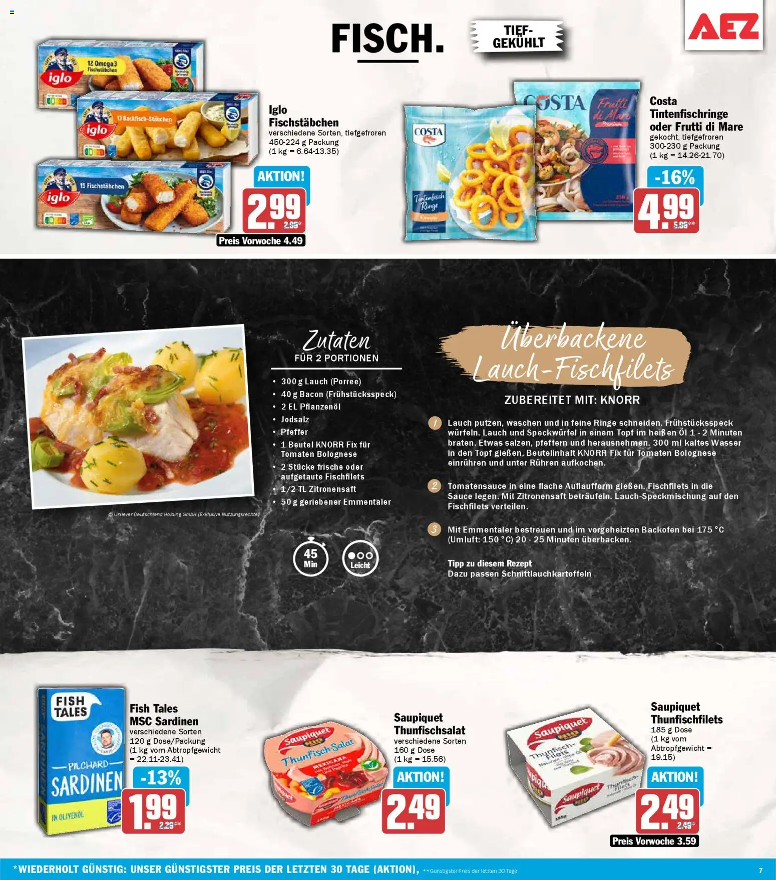 AEZ Prospekt 	 – gültig ab 23.02.2026 | Seite: 7 | Produkte: Thunfisch, Tomaten, Wasser, Pfeffer