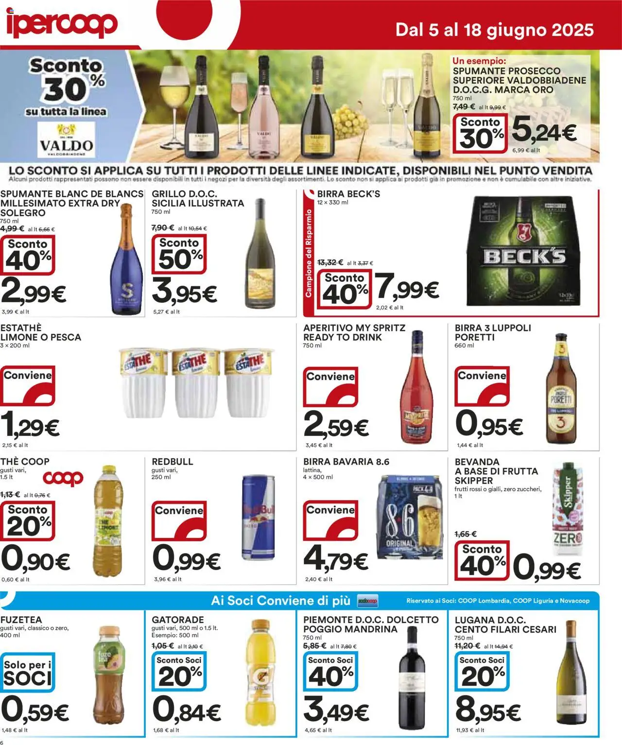 Volantino Ipercoop del 05.06.2025 | Pagina: 6 | Prodotti: Limone, Pesca, The, Aperitivo