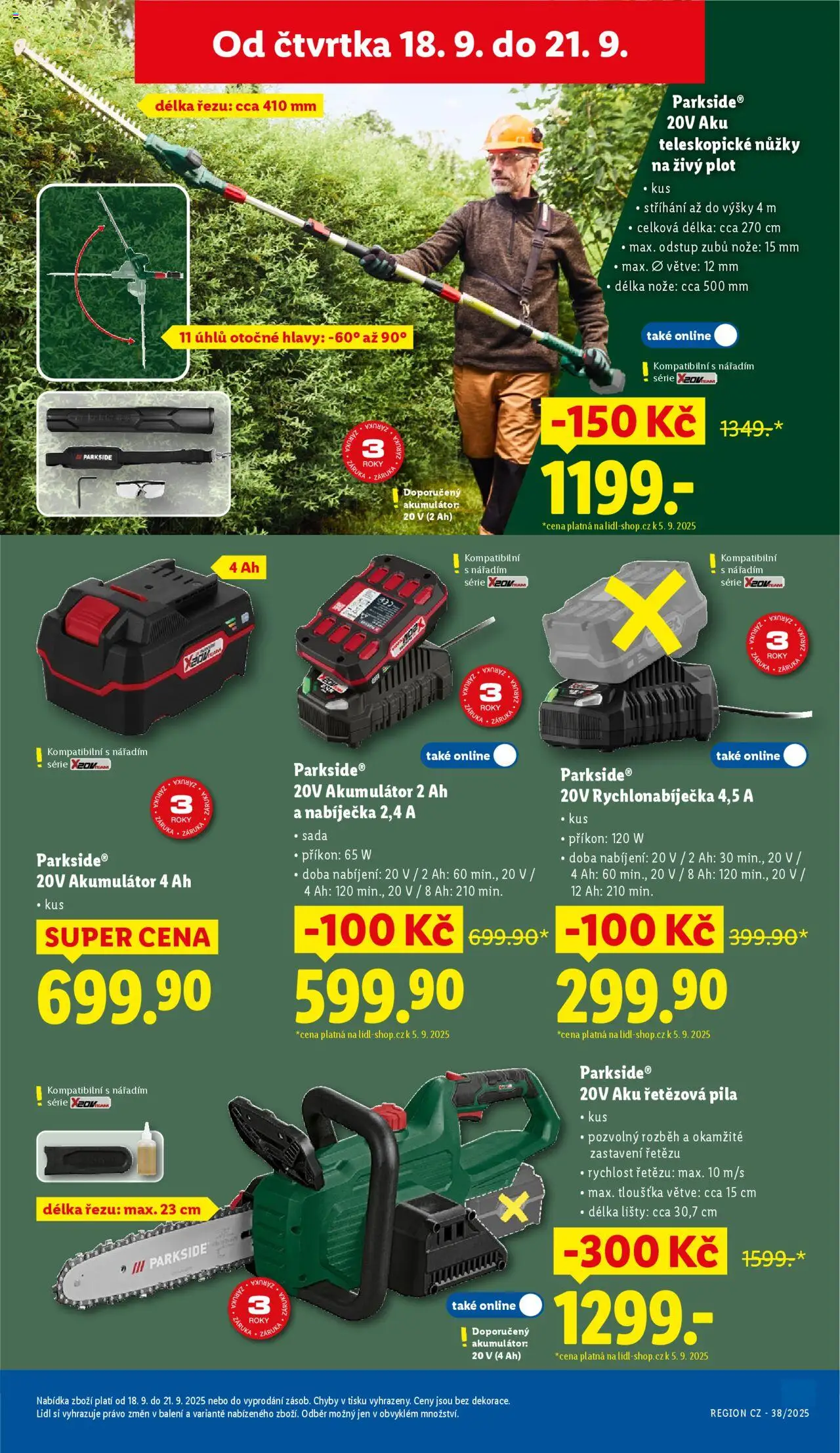 Lidl - Leták - Spotřební zboží od 15.09.2025 | Strana: 23 | Produkty: Parkside, Nůžky, Aku řetězová pila, Pila