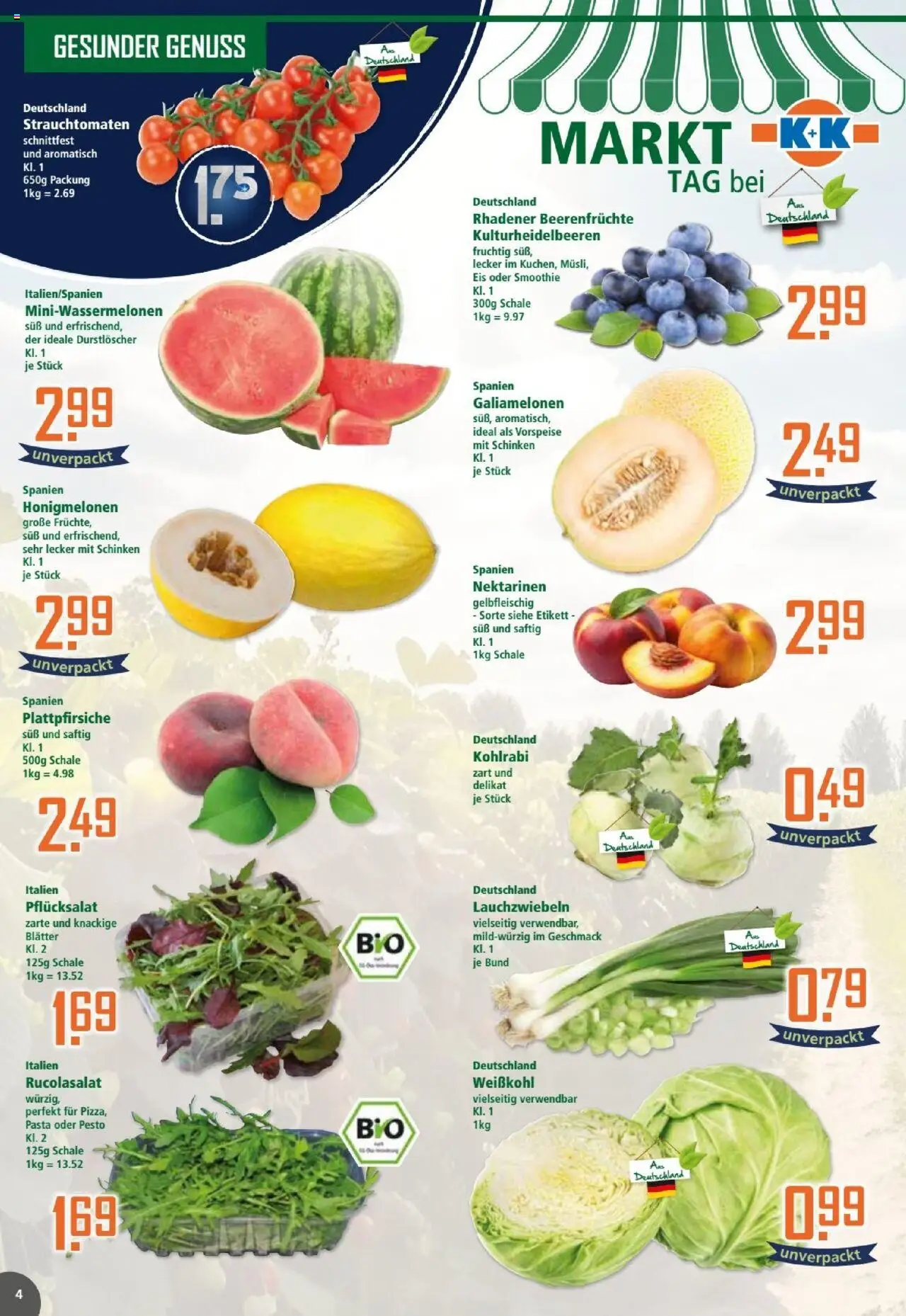 Klaas & Kock Prospekt - gültig ab dem 21.07.2025 | Seite: 4 | Produkte: Kohlrabi, Pasta, Schinken, Eis