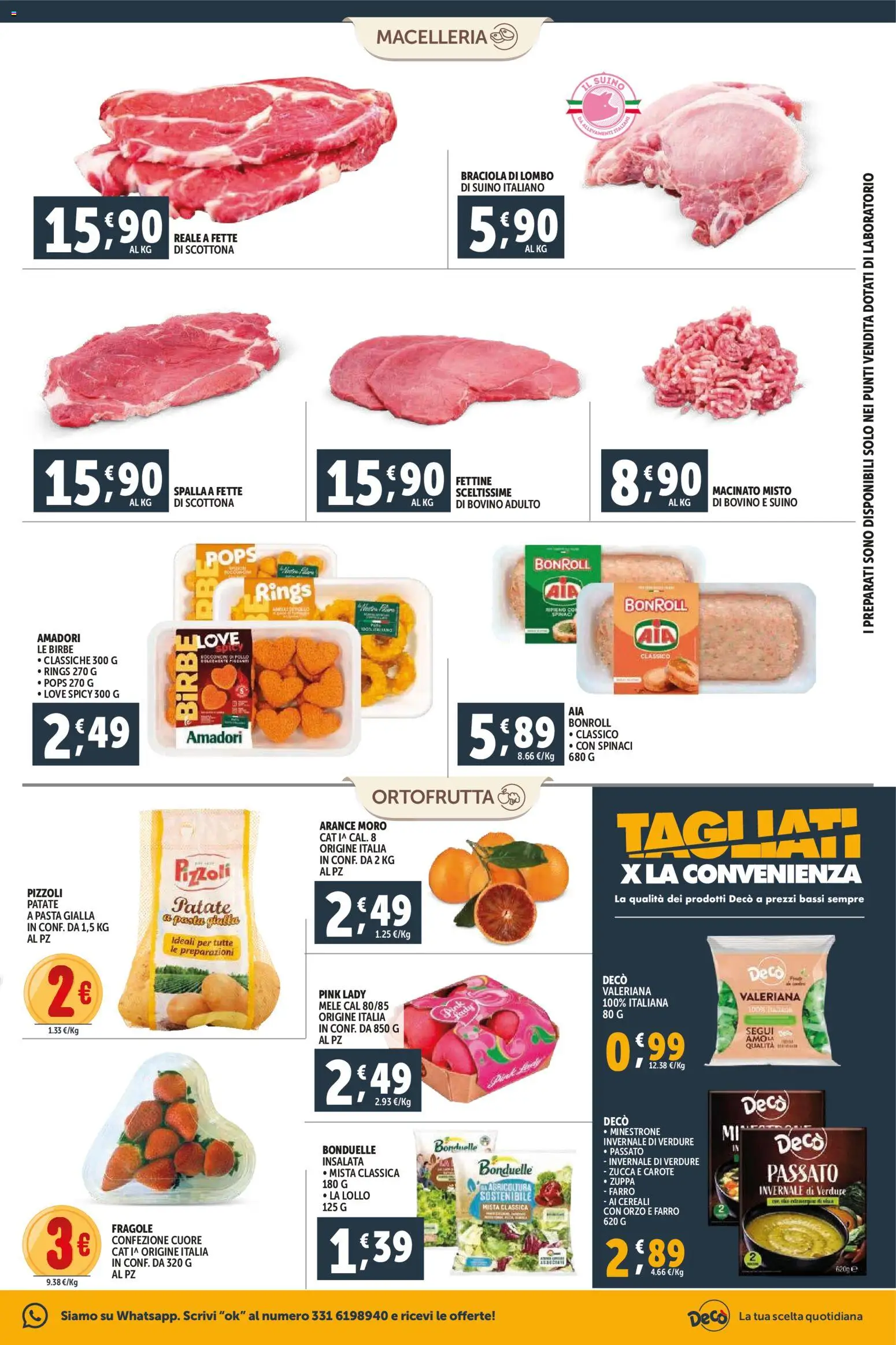 Volantino Decò del 11.02.2026 | Pagina: 3 | Prodotti: Fragole, Suino, Pasta, Farro