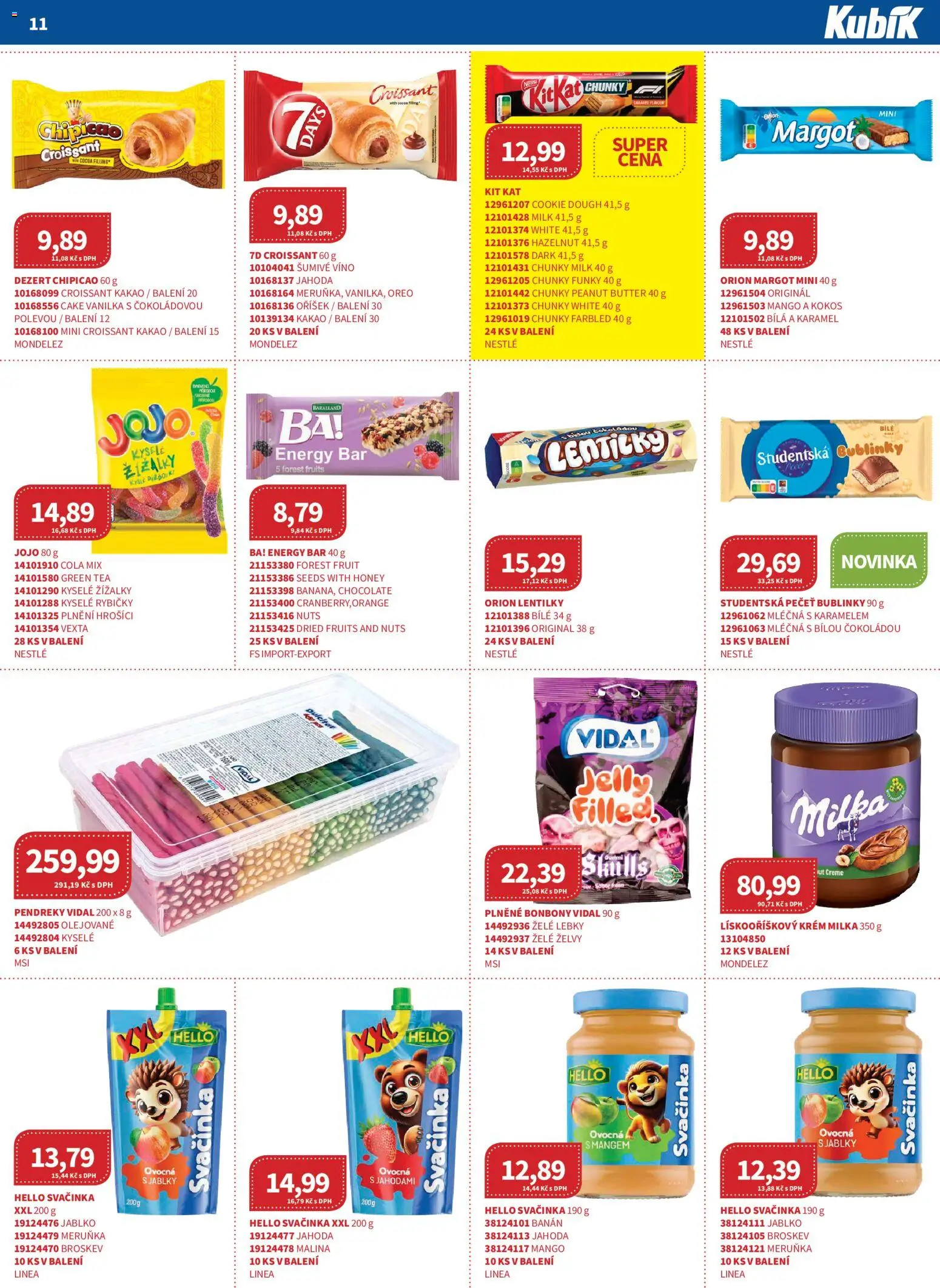 Kubík leták - Velkoobchod 04/2026 od 01.04.2026 | Strana: 11 | Produkty: Milka, Bonbóny, Banán, Kakao