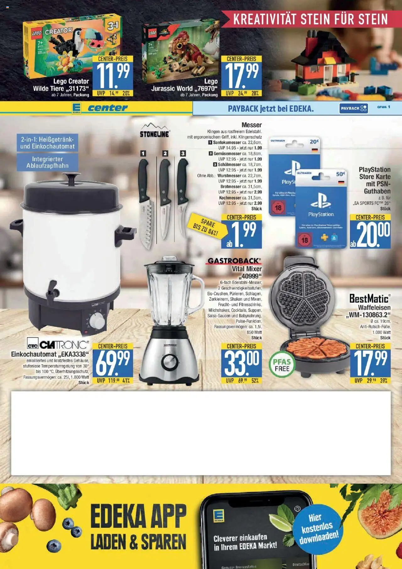 Edeka prospekt Weißenburg	 – gültig ab 21.09.2025 | Seite: 17 | Produkte: Playstation, Mixer, Waffeleisen