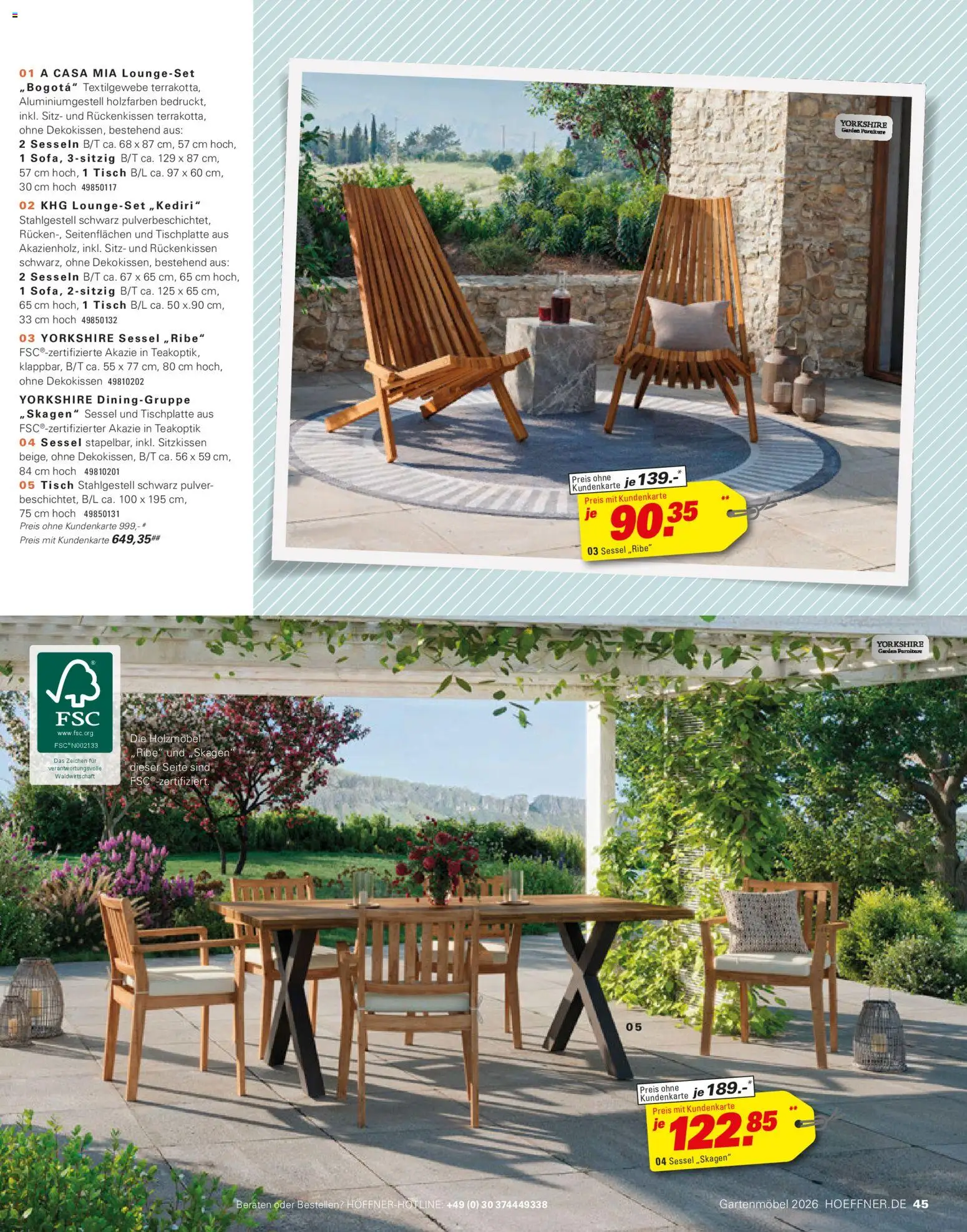 Höffner Prospekt Gartenmöbel – gültig ab 27.03.2026 | Seite: 45 | Produkte: Sessel, Tisch, Gartenmöbel