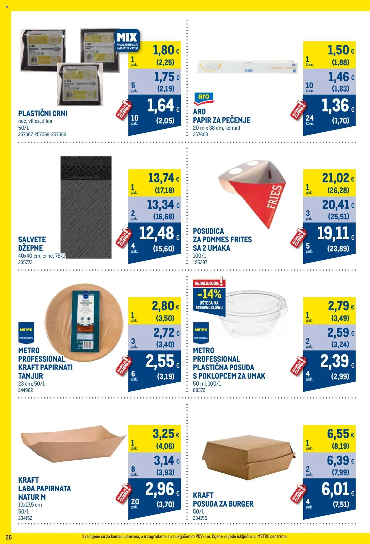 Metro katalog | vrijedi od 01.10.2025 | Stranica: 26 | Proizvodi: Pommes frites, Salvete, Umak, Papir za pečenje