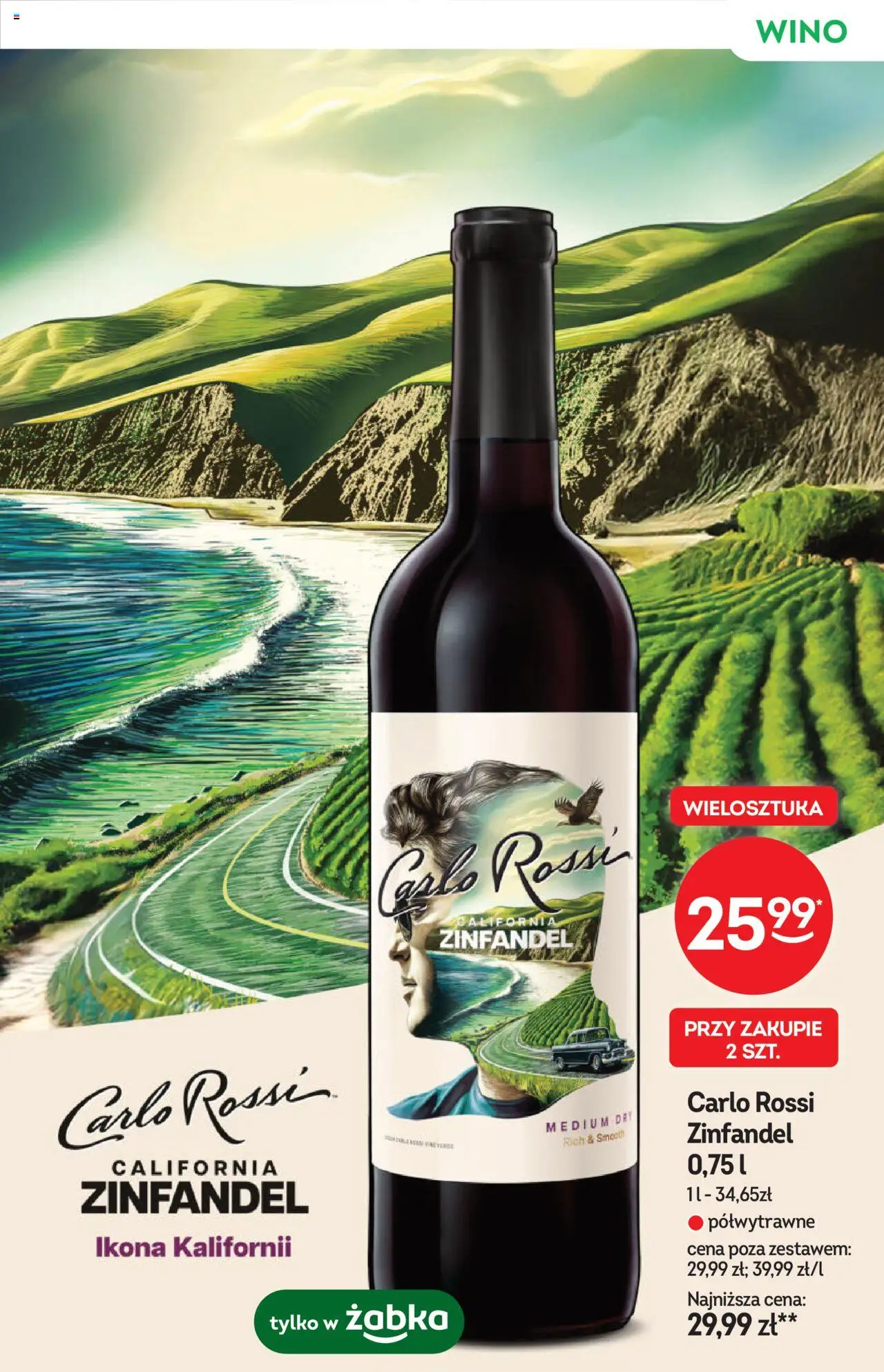 Żabka Gazetka - Katalog win od 15.10.2025 | Strona: 13 | Produkty: Wino, Carlo Rossi