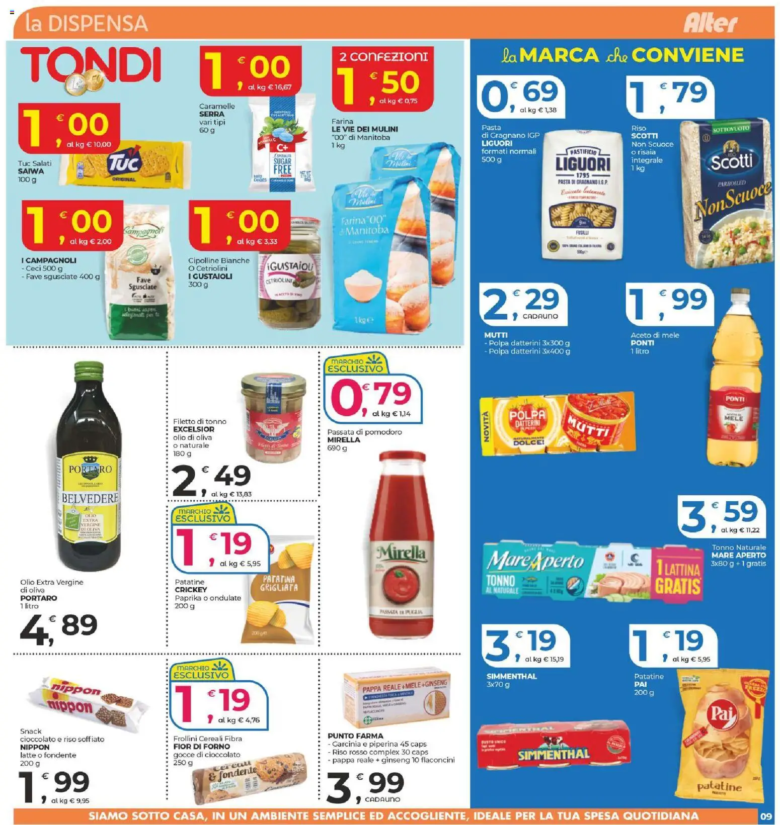 Volantino Alter Discount del 23.01.2026 | Pagina: 9 | Prodotti: Cioccolato, Patatine, Pasta, Olio di Oliva