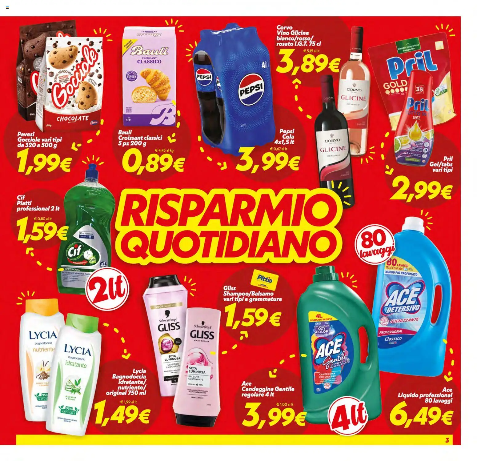 Volantino SuperConveniente del 03.02.2026 | Pagina: 3 | Prodotti: Illuminante, Shampoo, Vino, Pepsi