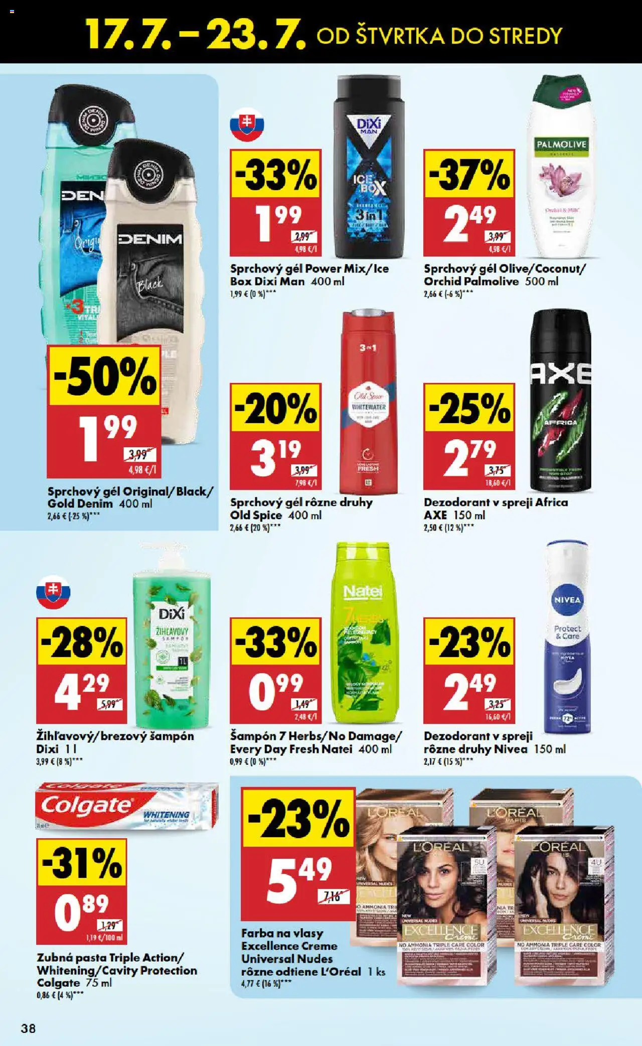 Biedronka leták │ platný od 17.07.2025 | Strana: 38 | Produkty: Nivea, Šampón, Farba na vlasy, Dezodorant