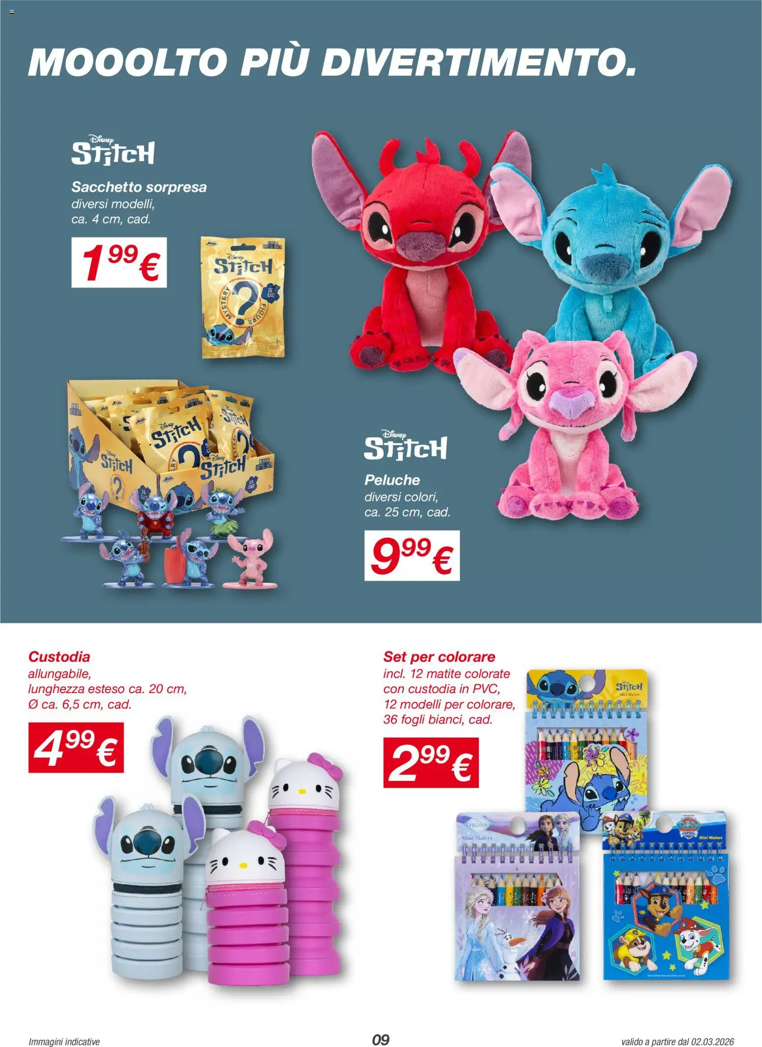 Volantino KiK del 02.03.2026 | Pagina: 9 | Prodotti: Peluche, Matite colorate