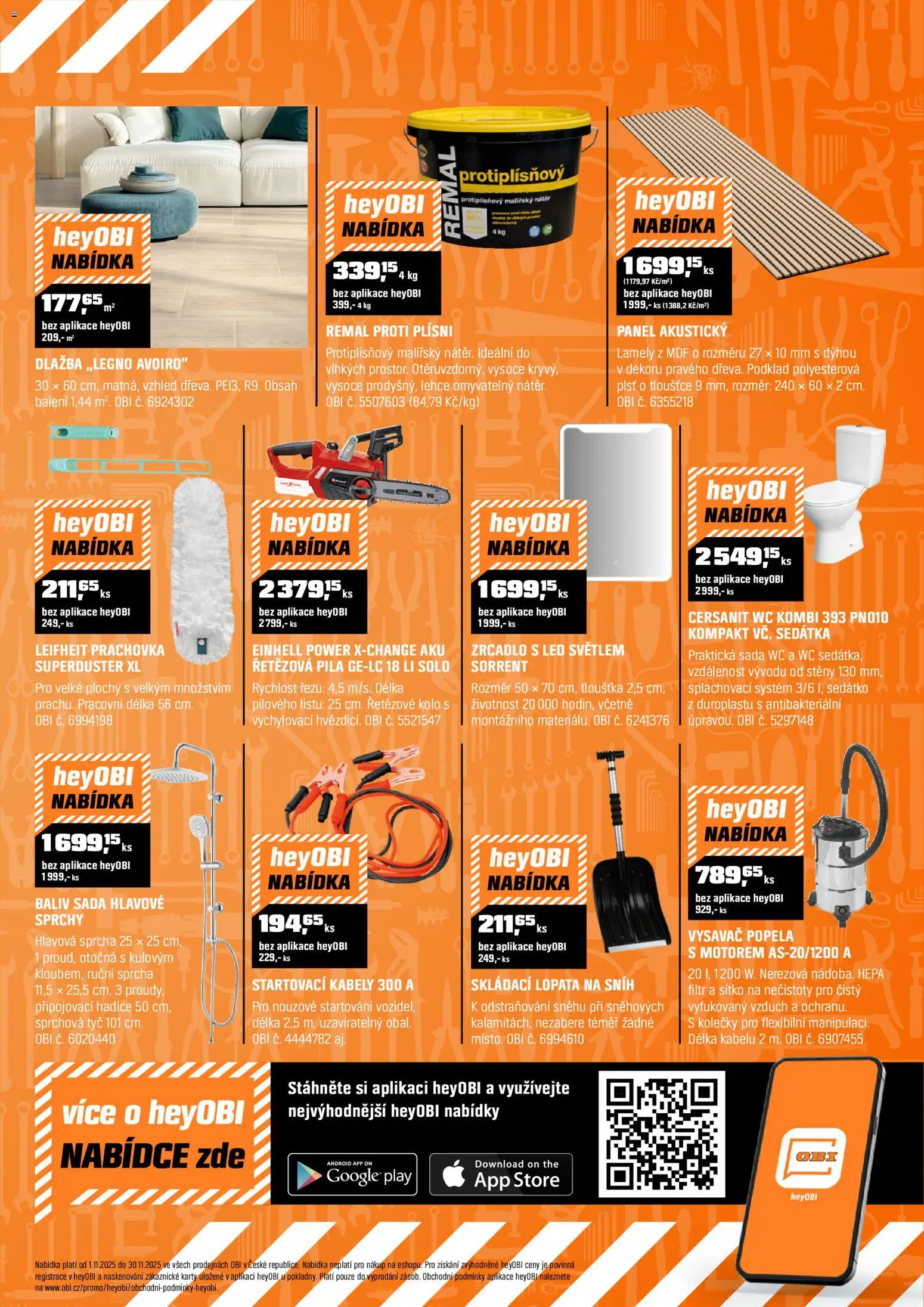 OBI leták - Barevná sezóna od 14.11.2025 | Strana: 15 | Produkty: Leifheit, Sprcha, Wc, Pila