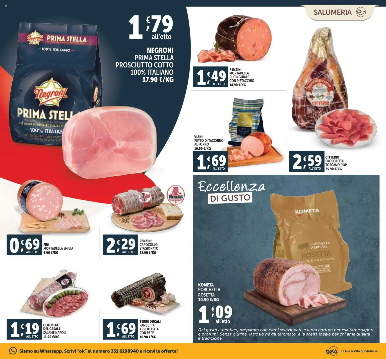 Volantino Decò del 20.11.2025 | Pagina: 3 | Prodotti: Arrosto, Prosciutto Cotto, Pancetta, Forno