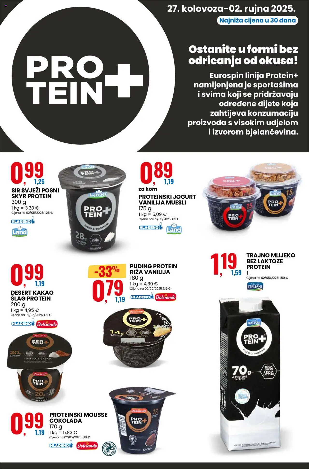 Eurospin katalog | vrijedi od 27.08.2025 | Stranica: 8 | Proizvodi: Čokolada, Trajno mlijeko, Kakao, Šlag