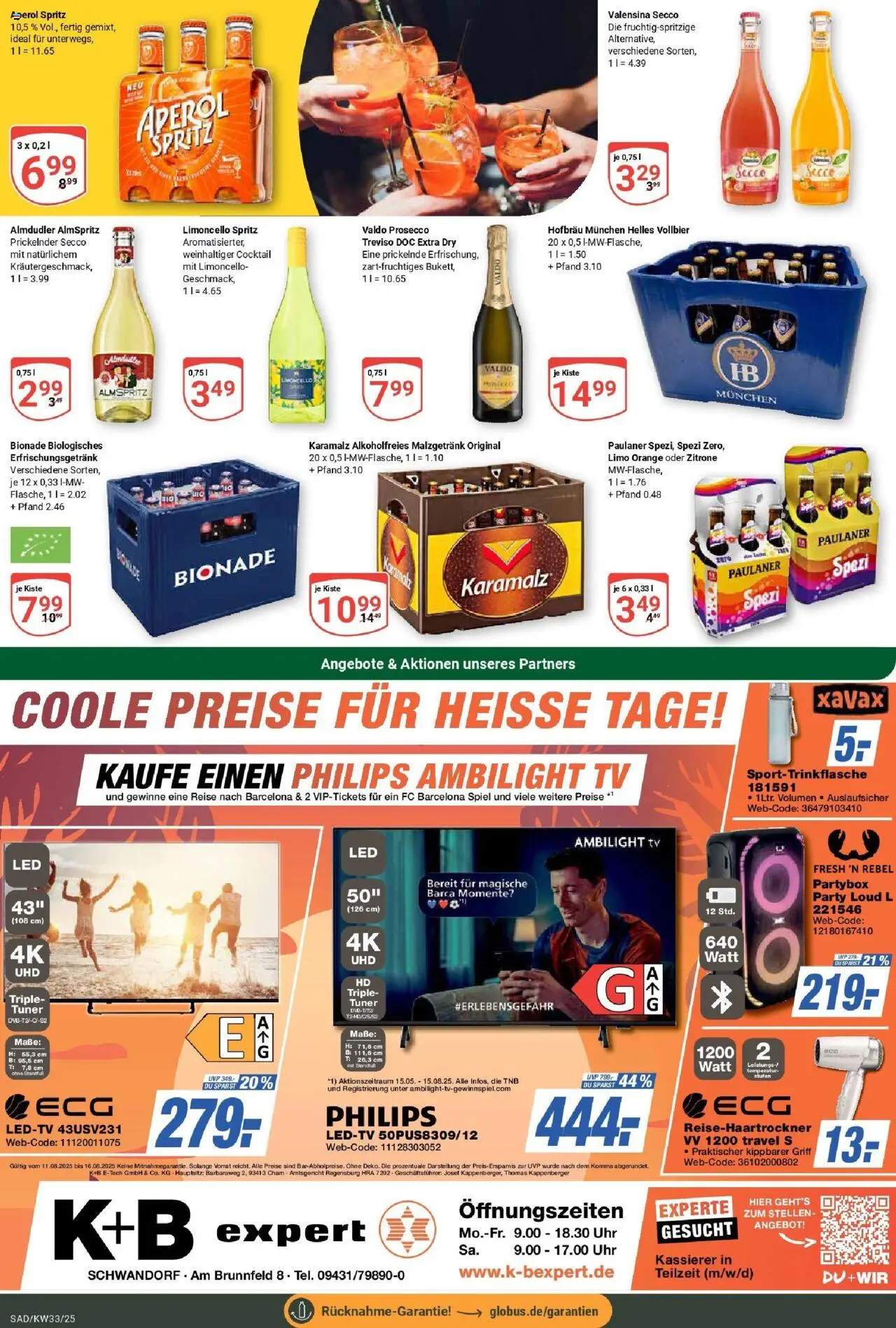 Globus prospekt Schwandorf	 - gültig ab dem 11.08.2025 | Seite: 23 | Produkte: Spiel, Bionade, Valensina, Paulaner