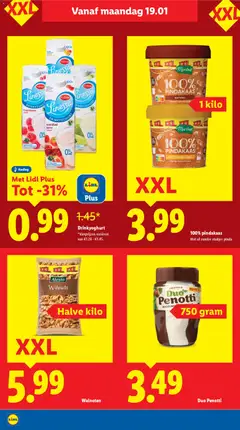 100% Pindakaas, 100% pindakaas Met of zonder stukjes pinda - Voorbeeld van een folder van Lidl, geldig van 19.01.2026 | Pagina: 5 | Producten: Yoghurt, Aardbei