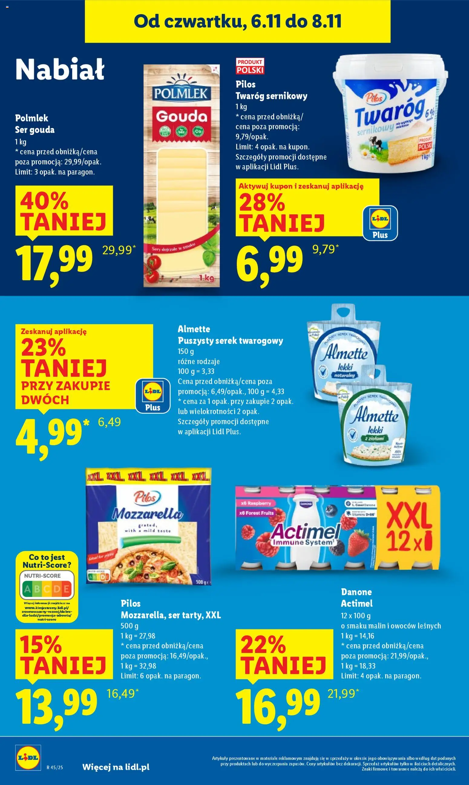 Lidl Gazetka od 06.11.2025 | Strona: 36 | Produkty: Sery, Mozzarella, Twaróg, Ser gouda