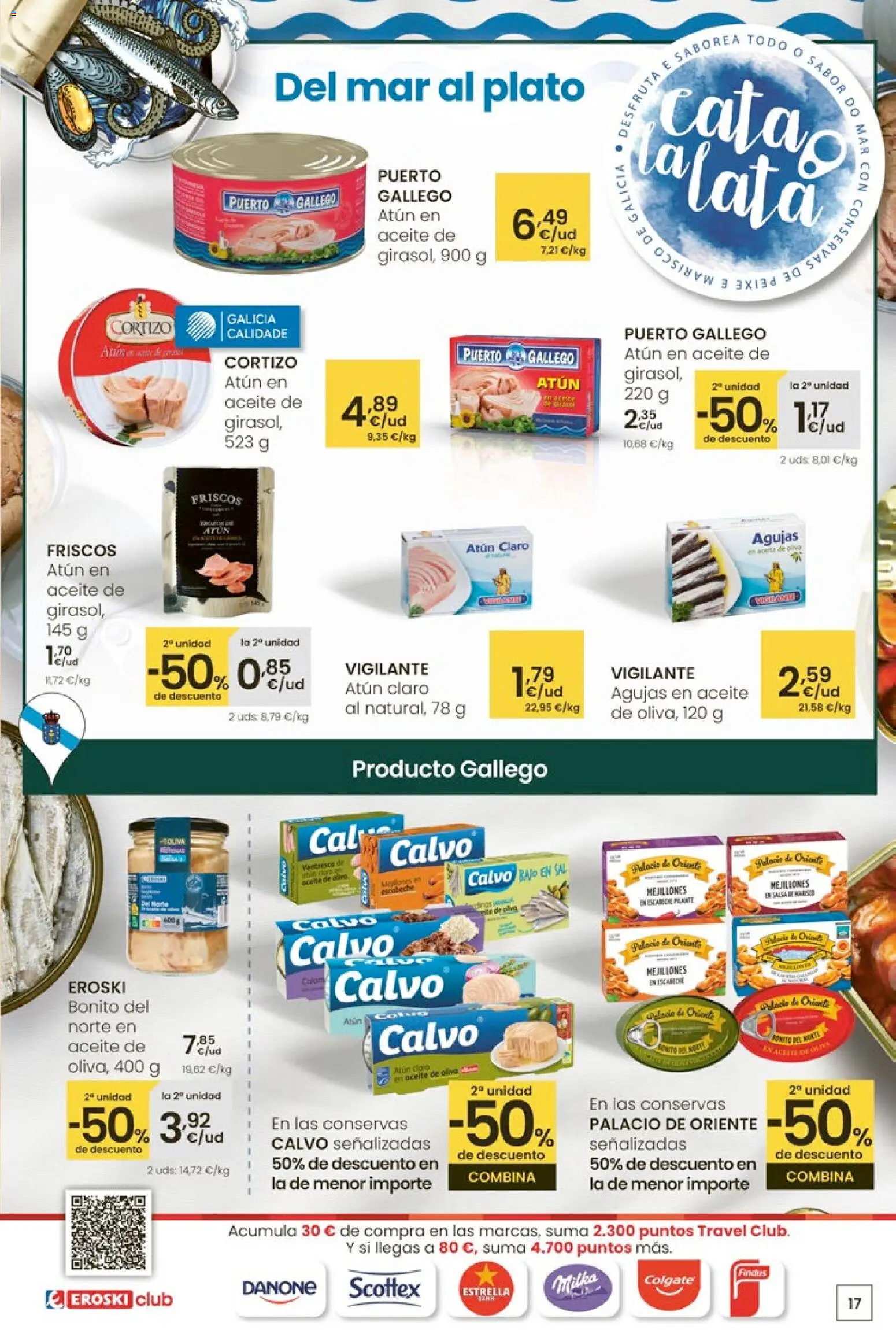 Eroski - 50 de descuento │ válido desde el 26.02.2026 | Página: 17 | Productos: Aceite, Aceite de oliva, Atún claro