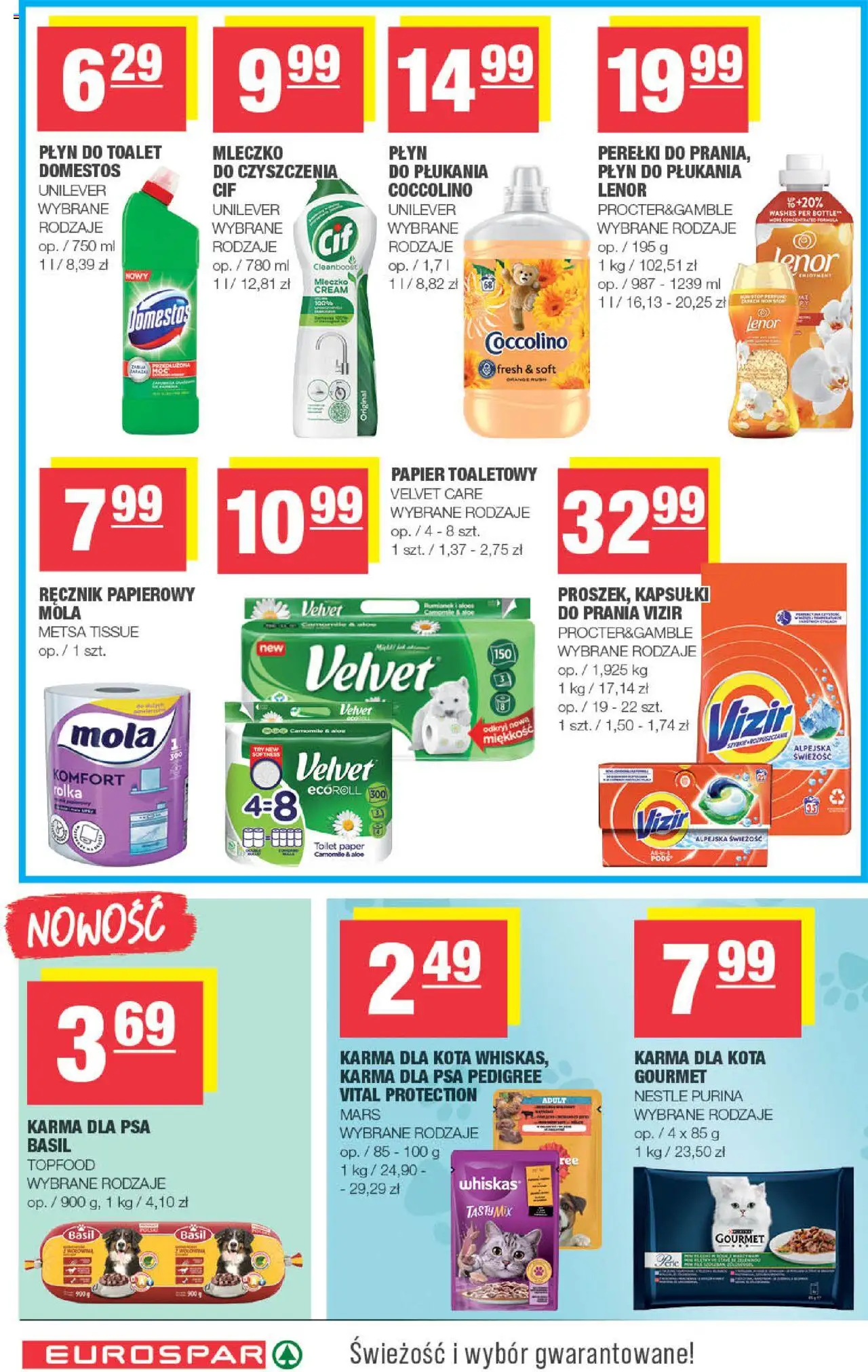 Spar Gazetka - Eurospar od 13.08.2025 | Strona: 14 | Produkty: Papier toaletowy, Coccolino, Karma dla psa, Ręcznik papierowy