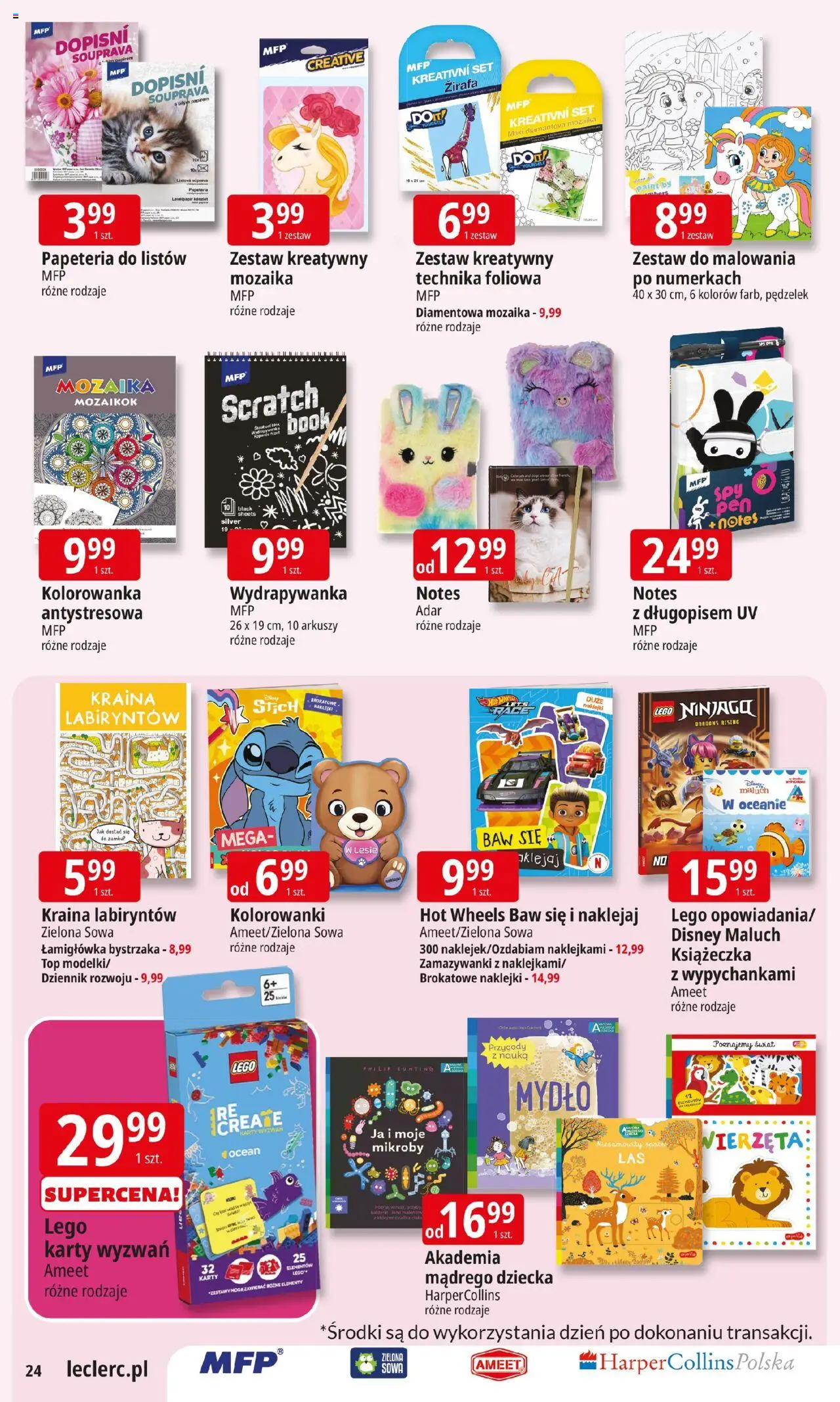 E.Leclerc Gazetka - Elbląg od 22.07.2025 | Strona: 24 | Produkty: Top, Lego, Naklejki, Mydło