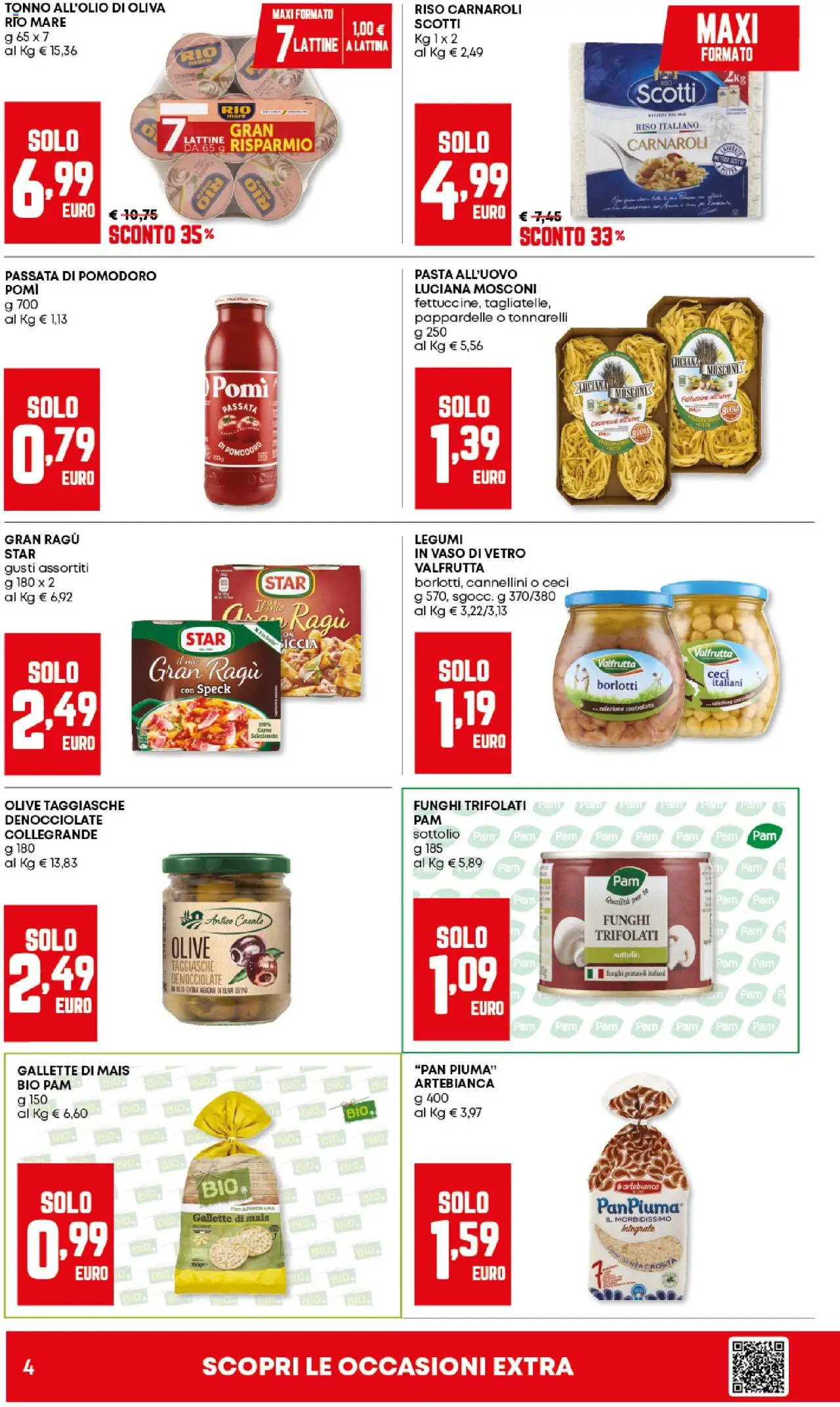 Volantino Panorama del 09.10.2025 | Pagina: 4 | Prodotti: Speck, Pasta, Gallette, Mais