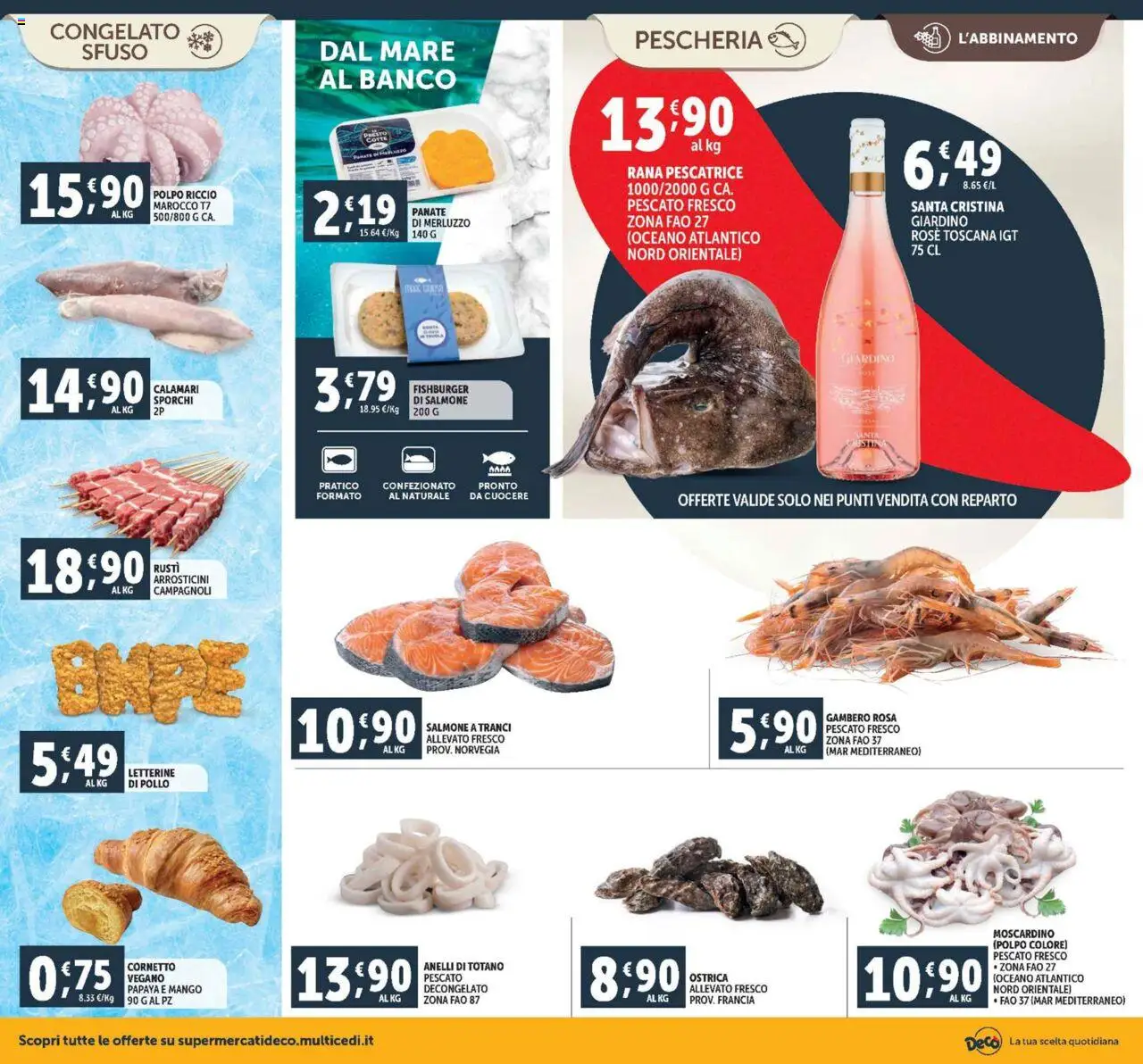 Volantino Decò del 08.08.2025 | Pagina: 6 | Prodotti: Salmone, Merluzzo, Rana pescatrice, Arrosticini