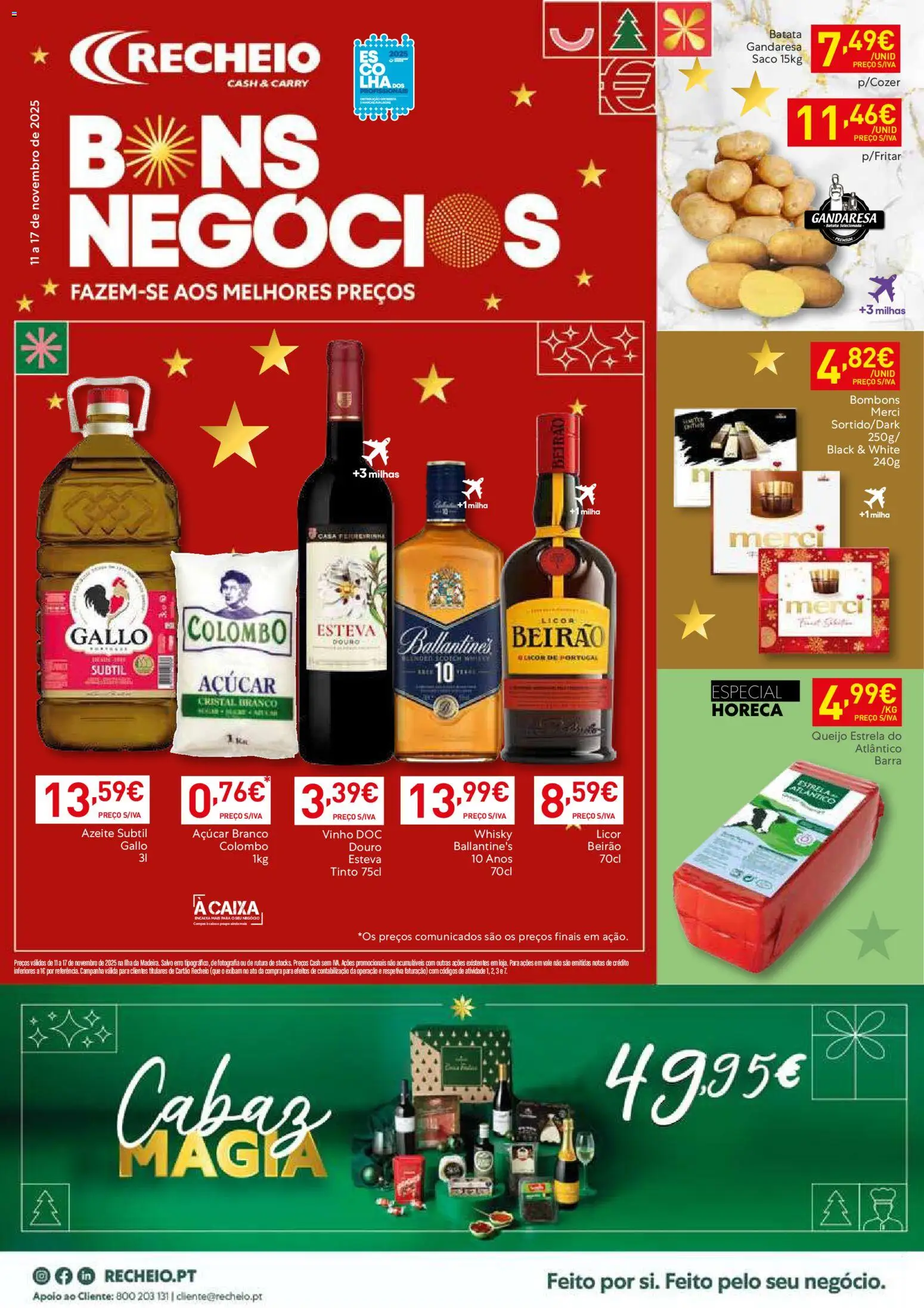Recheio - Madeira │ válido de 11.11.2025 | Página: 1 | Produtos: Whisky, Azeite, Licor, Açúcar