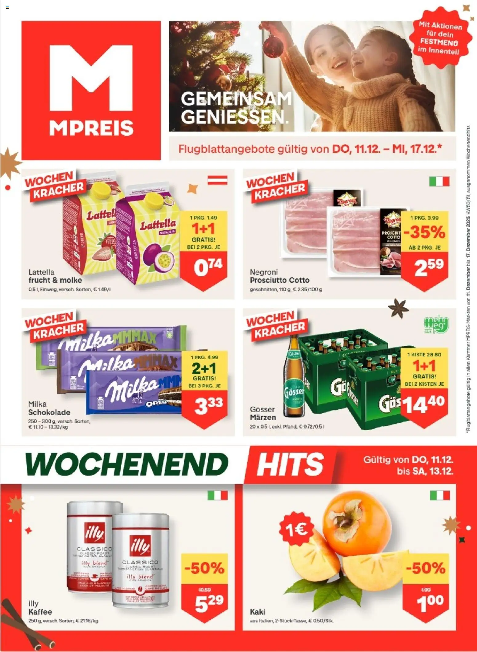 MPREIS Dellach im Drautal gültig ab 11.12.2025 | Seite: 1 | Produkte: Kaki, Kaffee, Schokolade