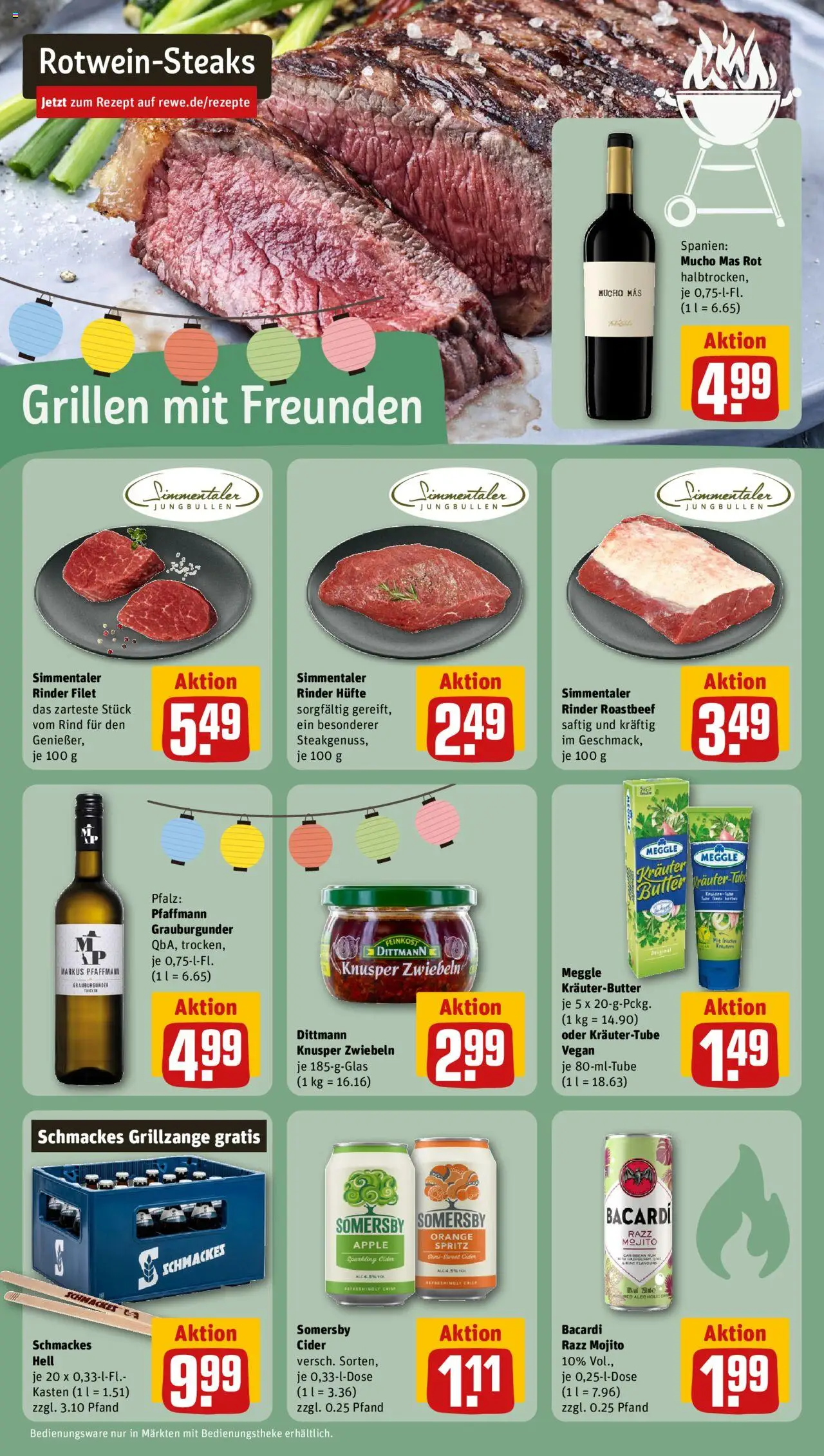 Rewe ihr Kaufpark Prospekt 	 – gültig ab 08.09.2025 | Seite: 14 | Produkte: Bacardi, Kräuterbutter, Roastbeef, Zwiebeln