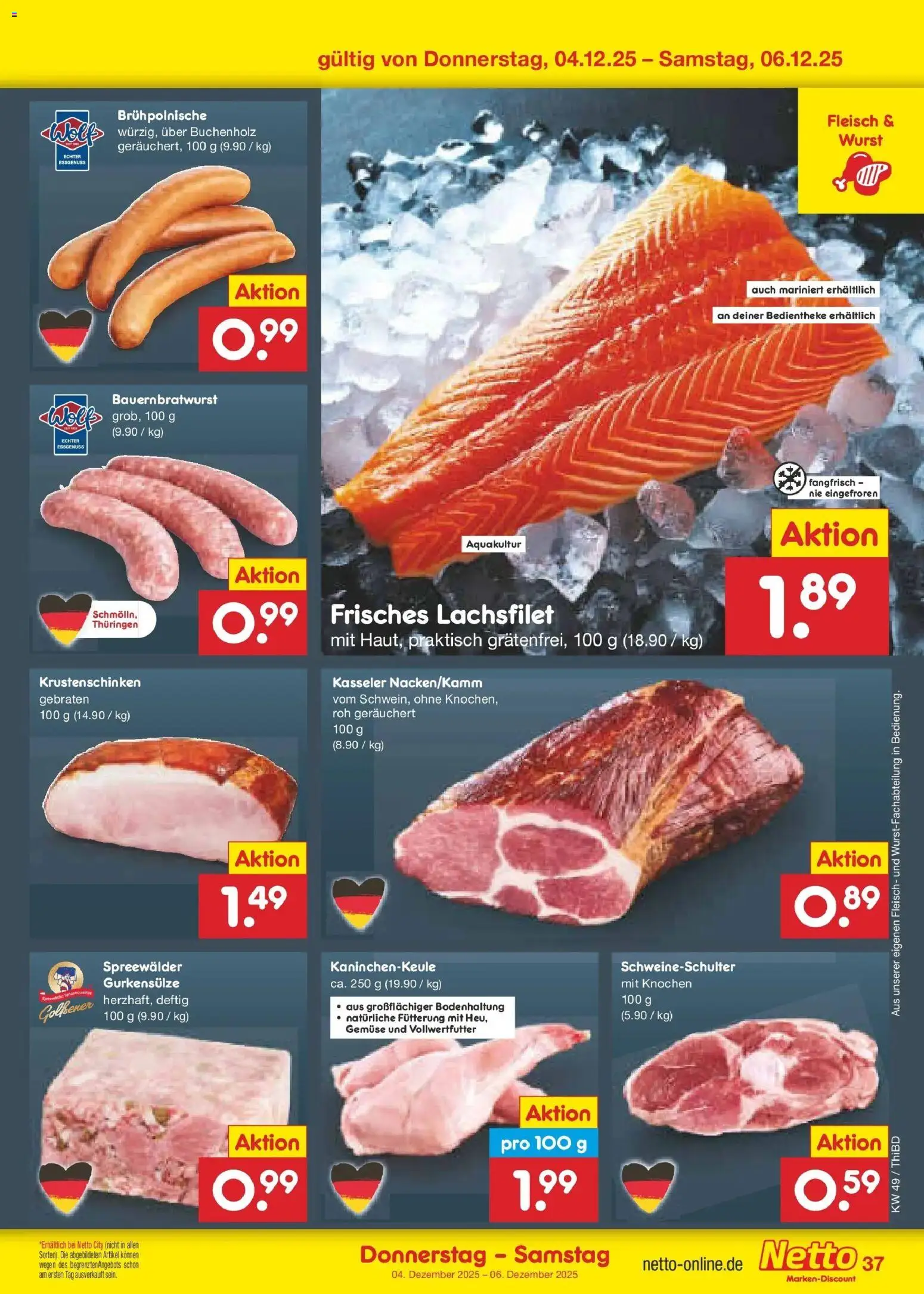 Netto Marken-Discount prospekt Dresden-Seidnitz	 – gültig ab 01.12.2025 | Seite: 39 | Produkte: Gemüse, Wurst, Fleisch