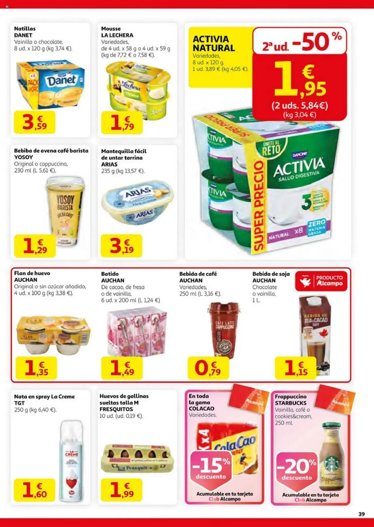 Alcampo - HG catalan  │ válido desde el 14.08.2025 | Página: 39 | Productos: Mousse, Huevos, Chocolate, Συσκευή ροής