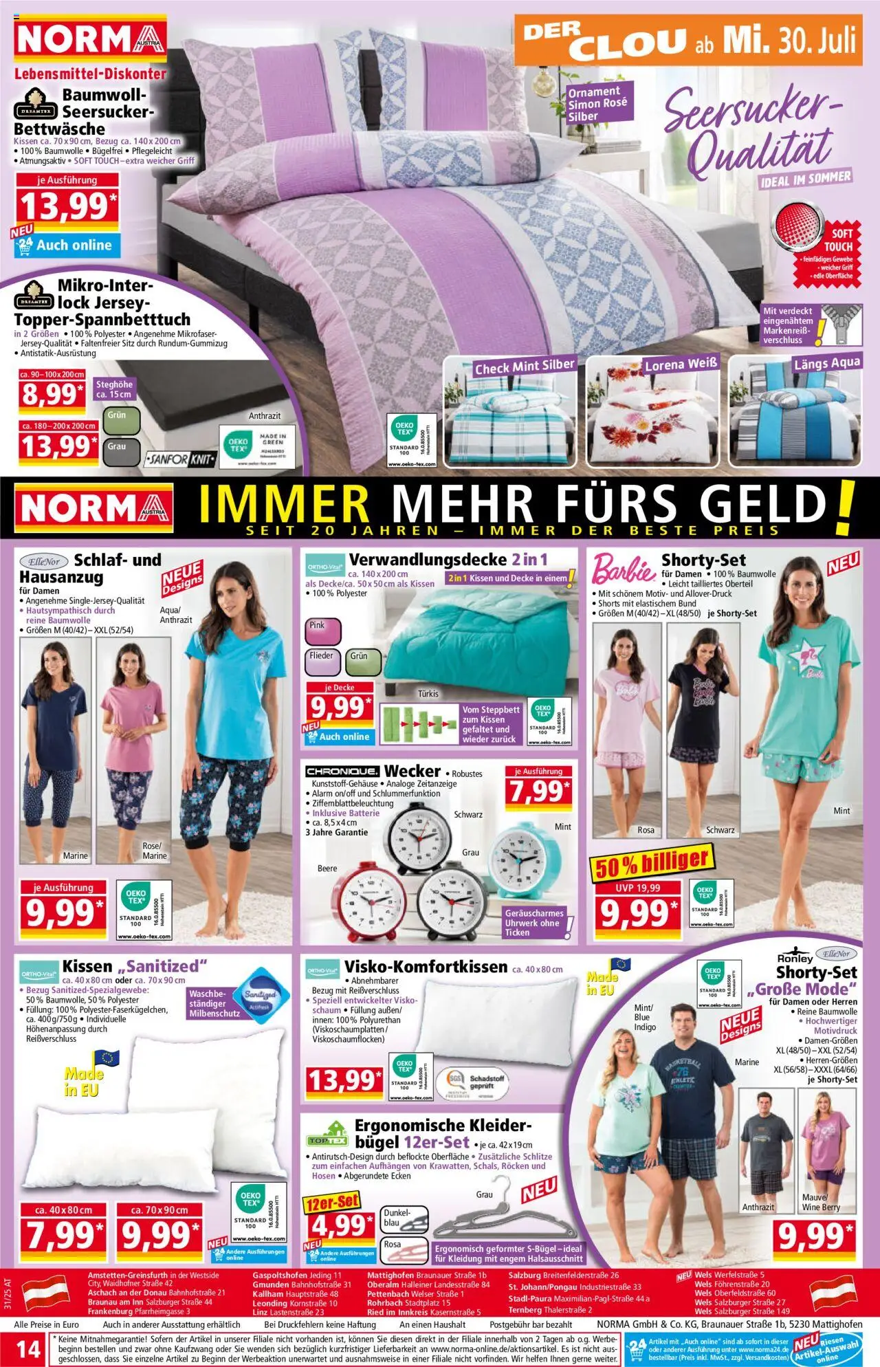 Norma Flugblatt gültig ab 28.07.2025 | Seite: 14 | Produkte: Kissen, Decke, Batterie