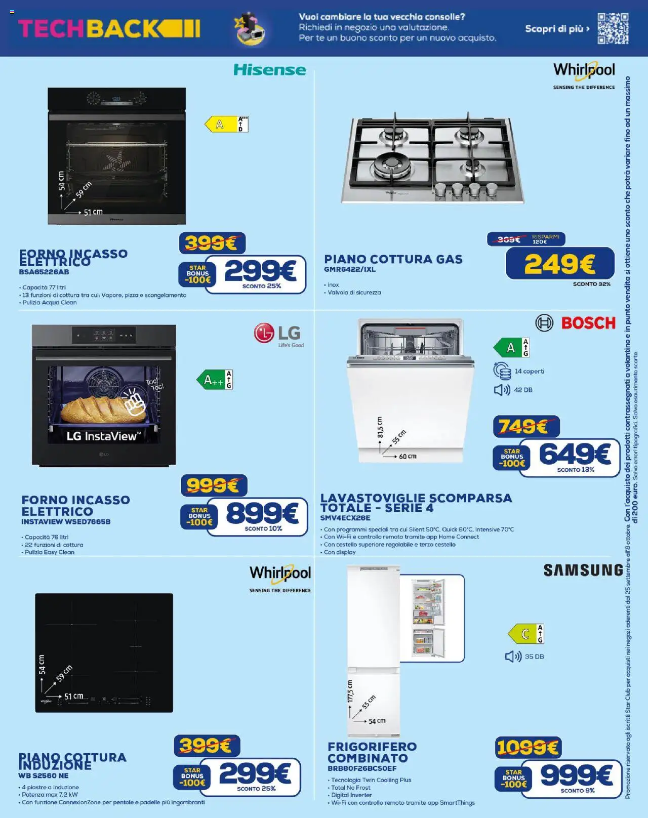 Volantino Euronics del 25.09.2025 | Pagina: 21 | Prodotti: Pizza, Piano cottura, The, Samsung