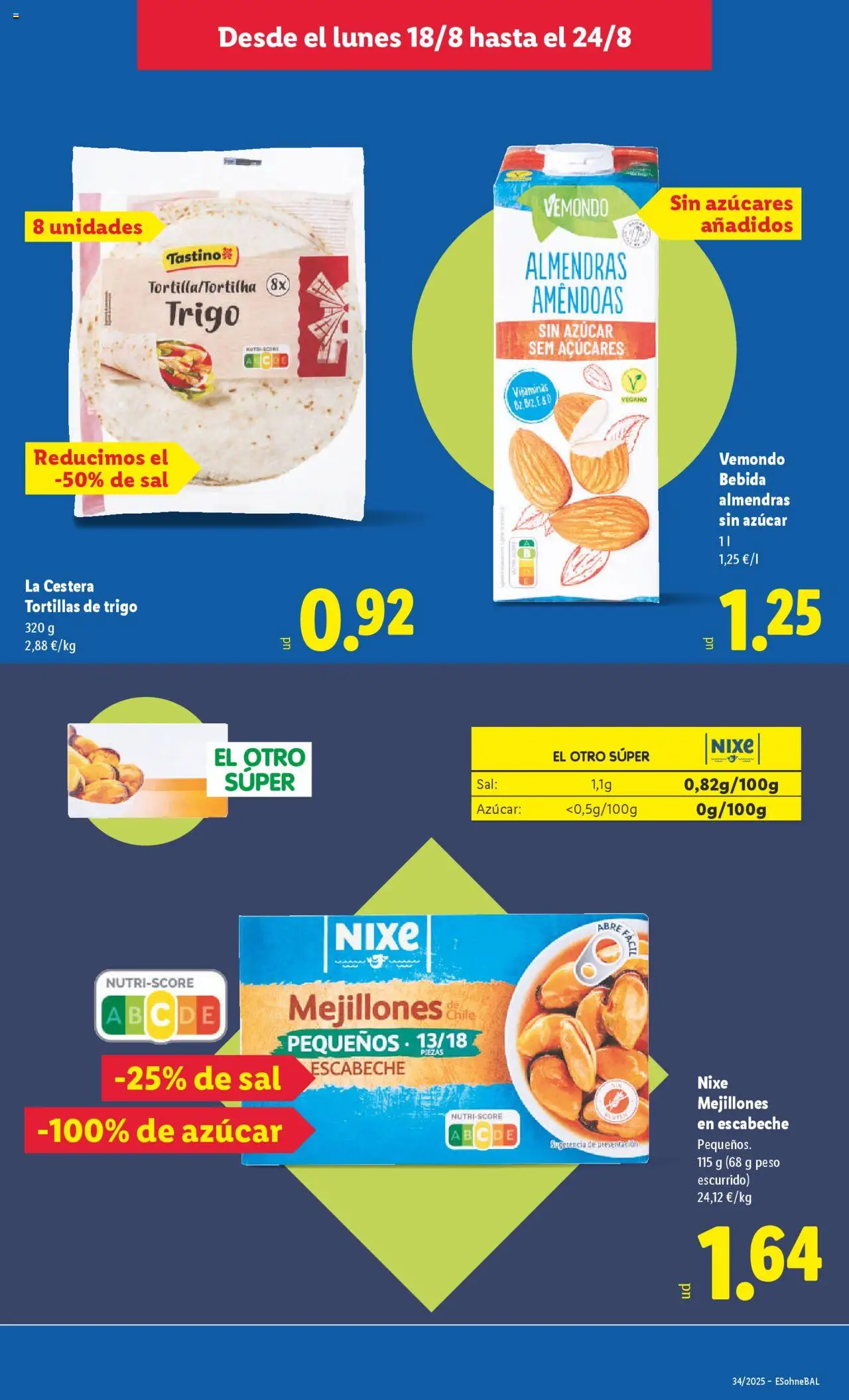 Lidl catálogo BCN │ válido desde el 18.08.2025 | Página: 17 | Productos: Bebida de almendras, Peso