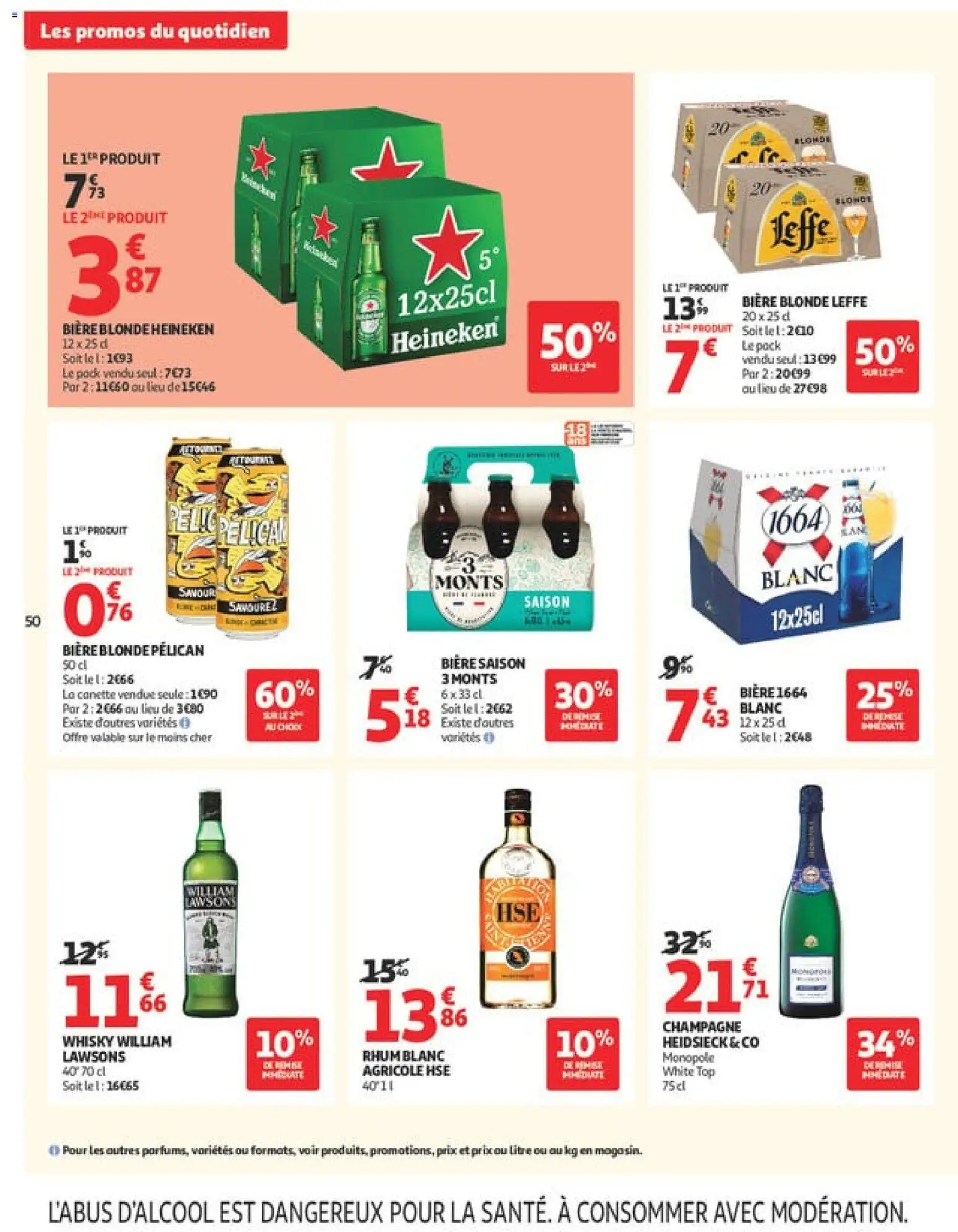 {H1} | Page: 52 | Produits: Whisky, Biere blonde leffe, Bière, Heineken