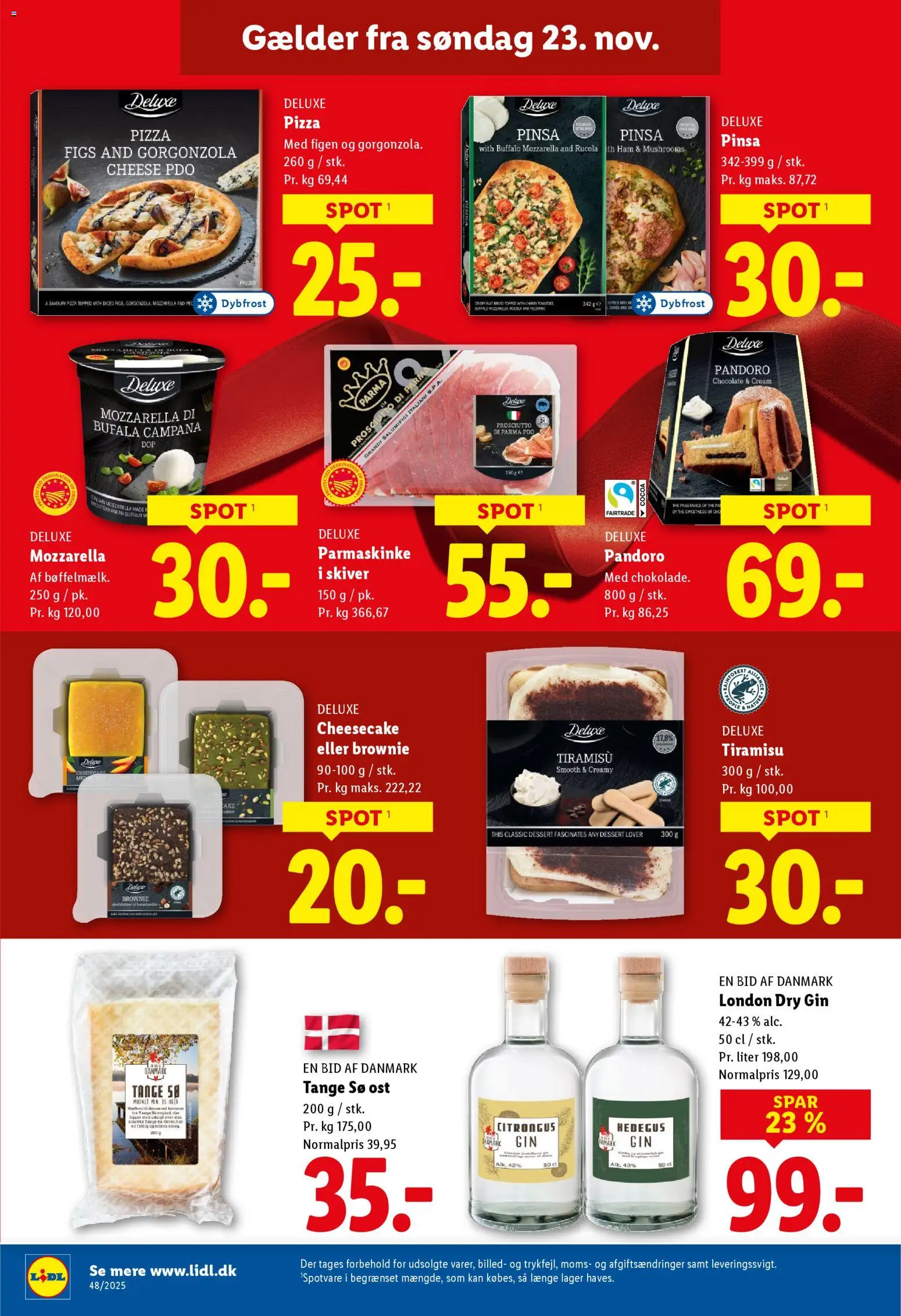 Lidl tilbudsavis – gyldig fra 23.11.2025 | Side: 14 | Produkter: Gin, Cherry, Mozzarella, Søm