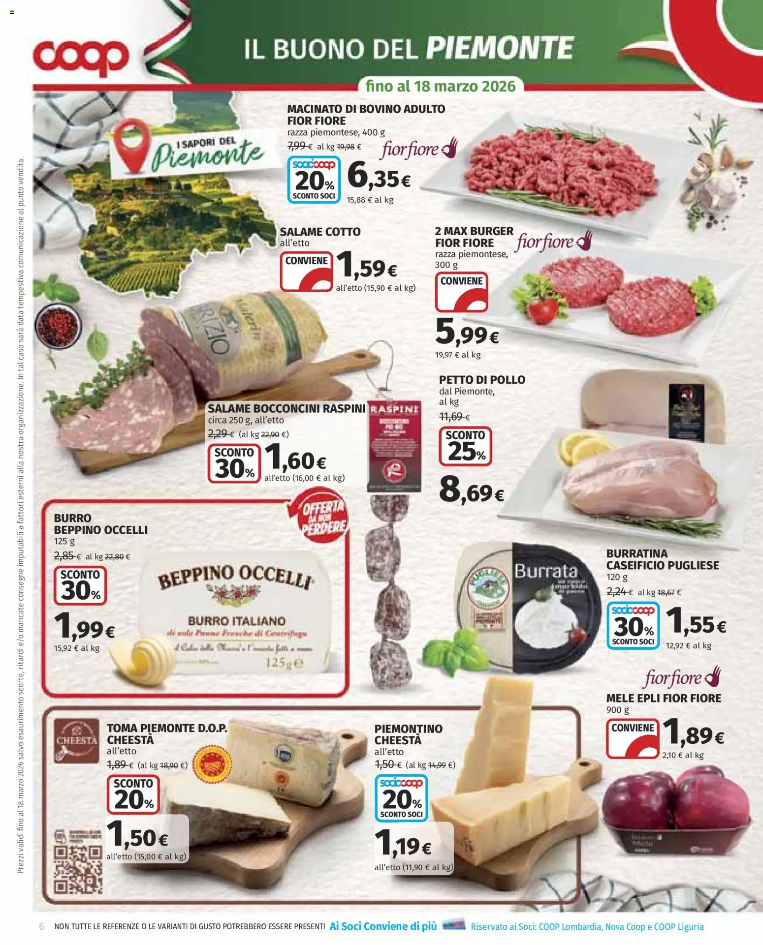 Volantino COOP del 05.03.2026 | Pagina: 6 | Prodotti: Salame, Data, Burrata, Macinato