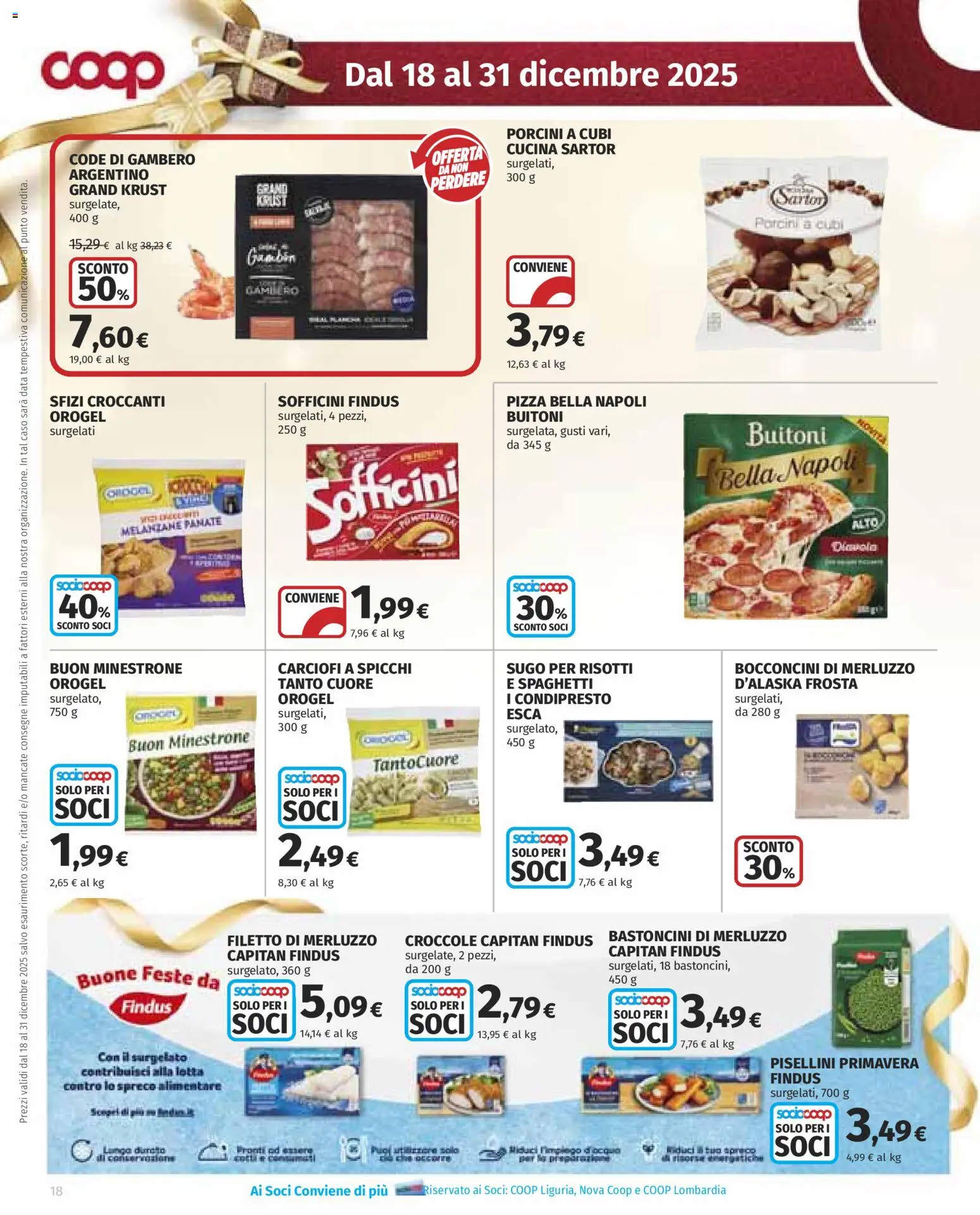 Volantino COOP del 18.12.2025 | Pagina: 18 | Prodotti: Minestrone, Pizza, Merluzzo, Sugo