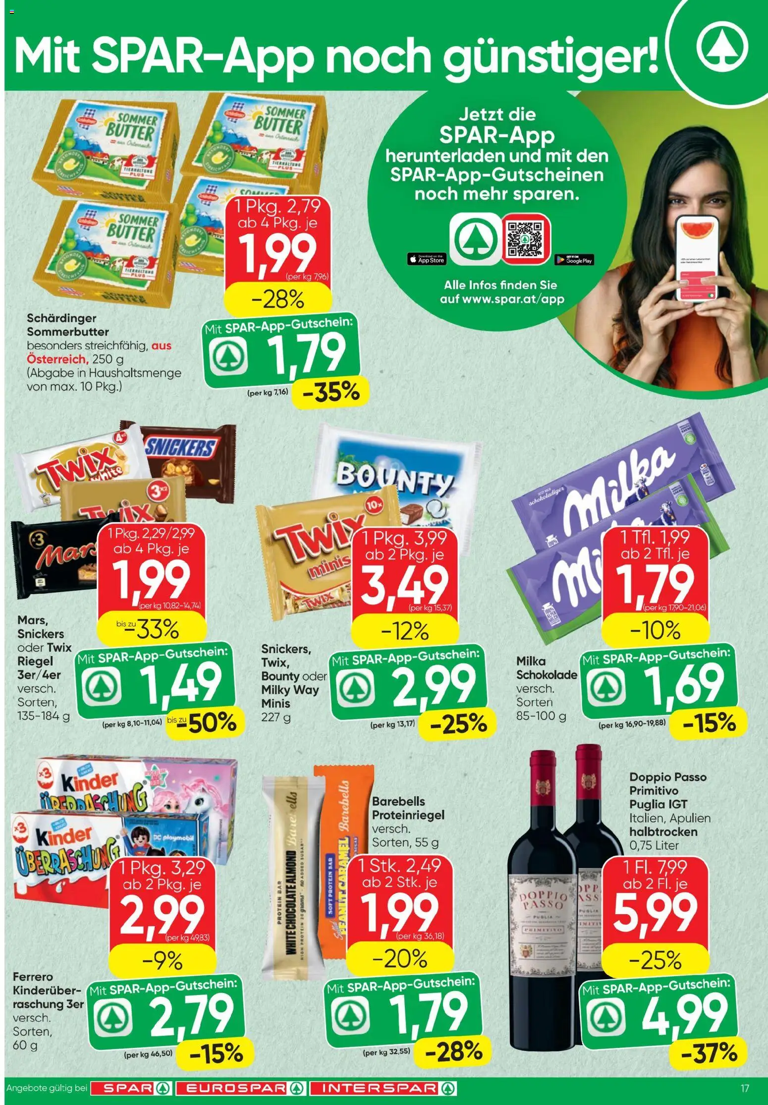 Spar Flugblatt gültig ab 15.01.2026 | Seite: 17 | Produkte: Butter, Schokolade