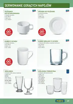 Pogląd oferty "Makro Gazetka - Profesjonalna Gastronomia" - ważna od 01.02.2026 | Strona: 39 | Produkty: Szklanka, Szklanka termiczna