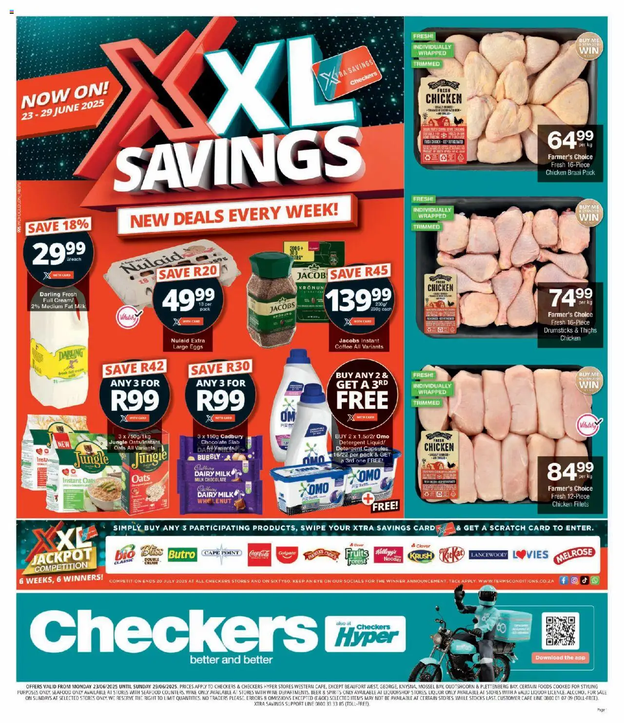 Checkers Western Cape - XXL Savings Week 3 Deals │ valid from 23.06.2025 | Page: 1 | Products: Milk, Wine, Detergent, Seafood