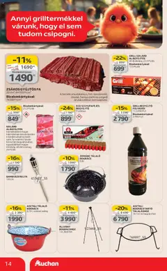 Auchan akciós ujság - amely érvényes a következő dátumtól: 07.08.2025 | Oldal: 14 | Termékek: Grill, Edény, Bogrács