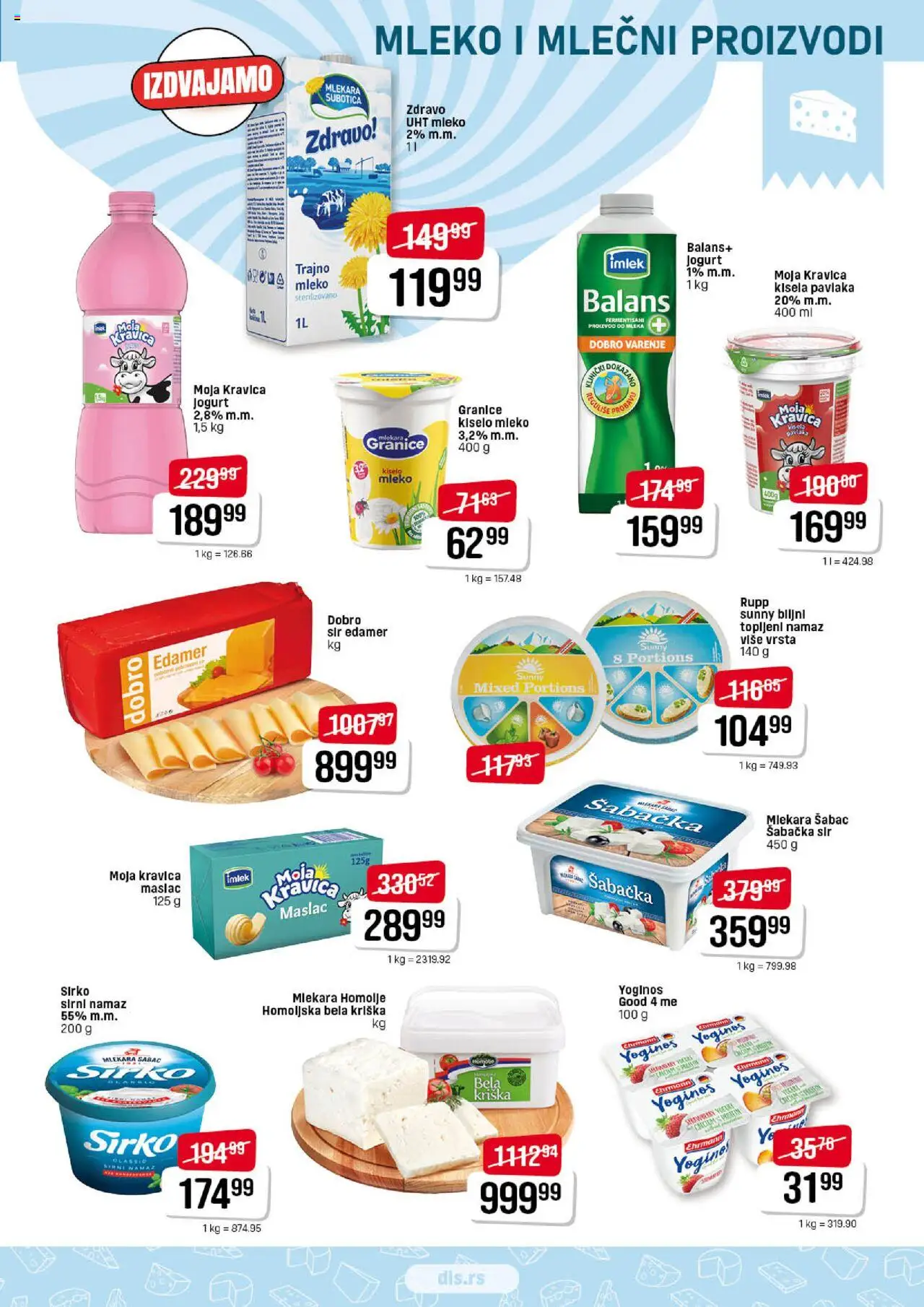 DIS katalog - važi od 25.09.2025 | Strana: 3 | Proizvode: Edamer, Moja kravica, Jogurt, Pavlaka