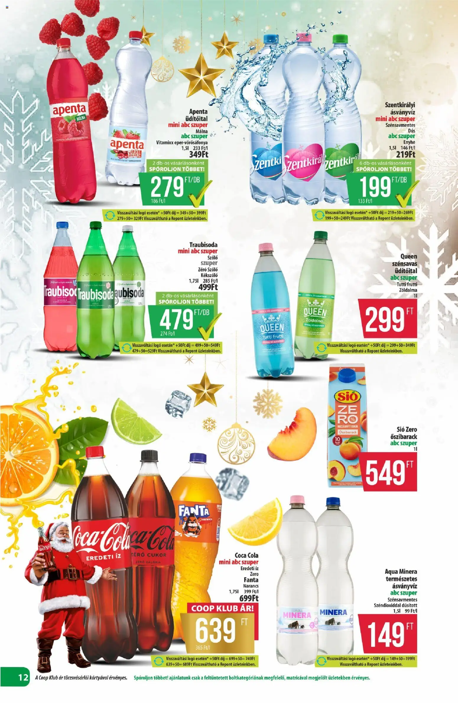 COOP akciós ujság - amely érvényes a következő dátumtól: 11.12.2025 | Oldal: 12 | Termékek: Szőlő, Ásványvíz, Narancs, Cukor