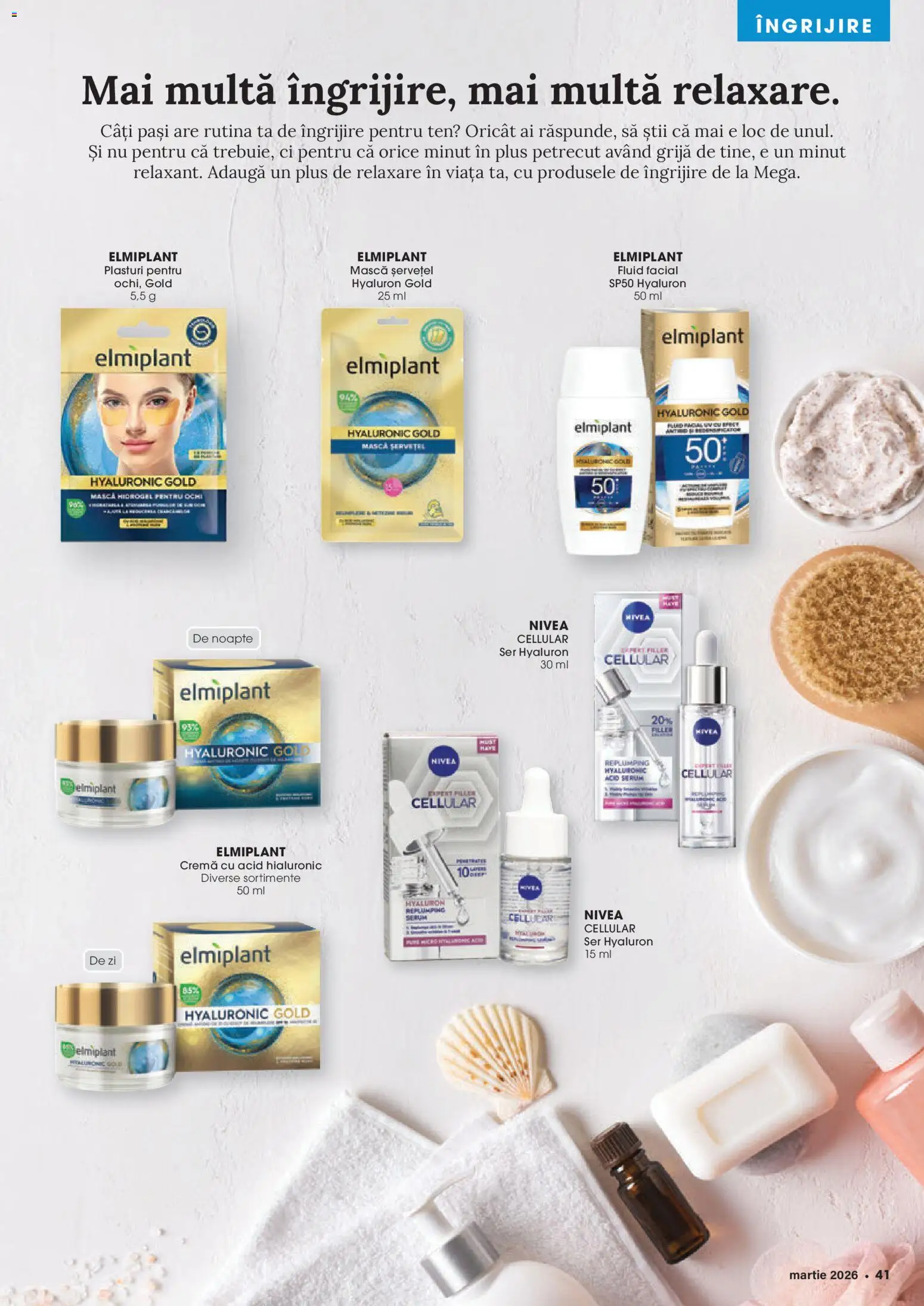 Noul catalog Mega Image – valabil de la 26.02.2026 | Pagină: 41 | Produse: Plasturi, Serum, Cremă